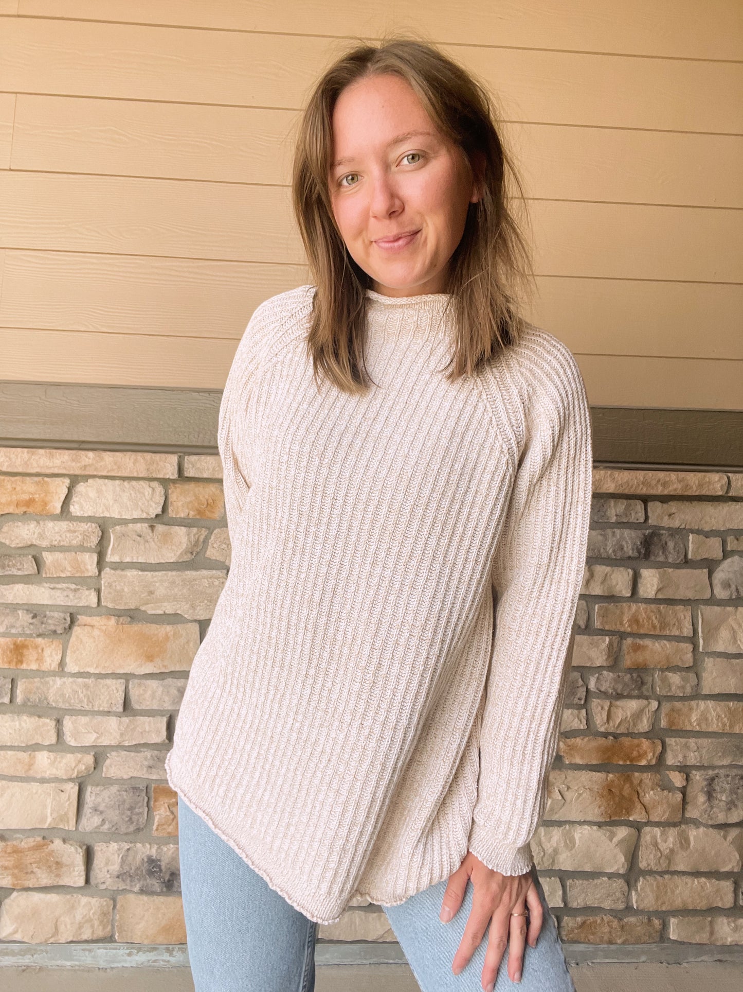 Vintage Eddie Bauer Oatmeal Knit Sweater (M/L)