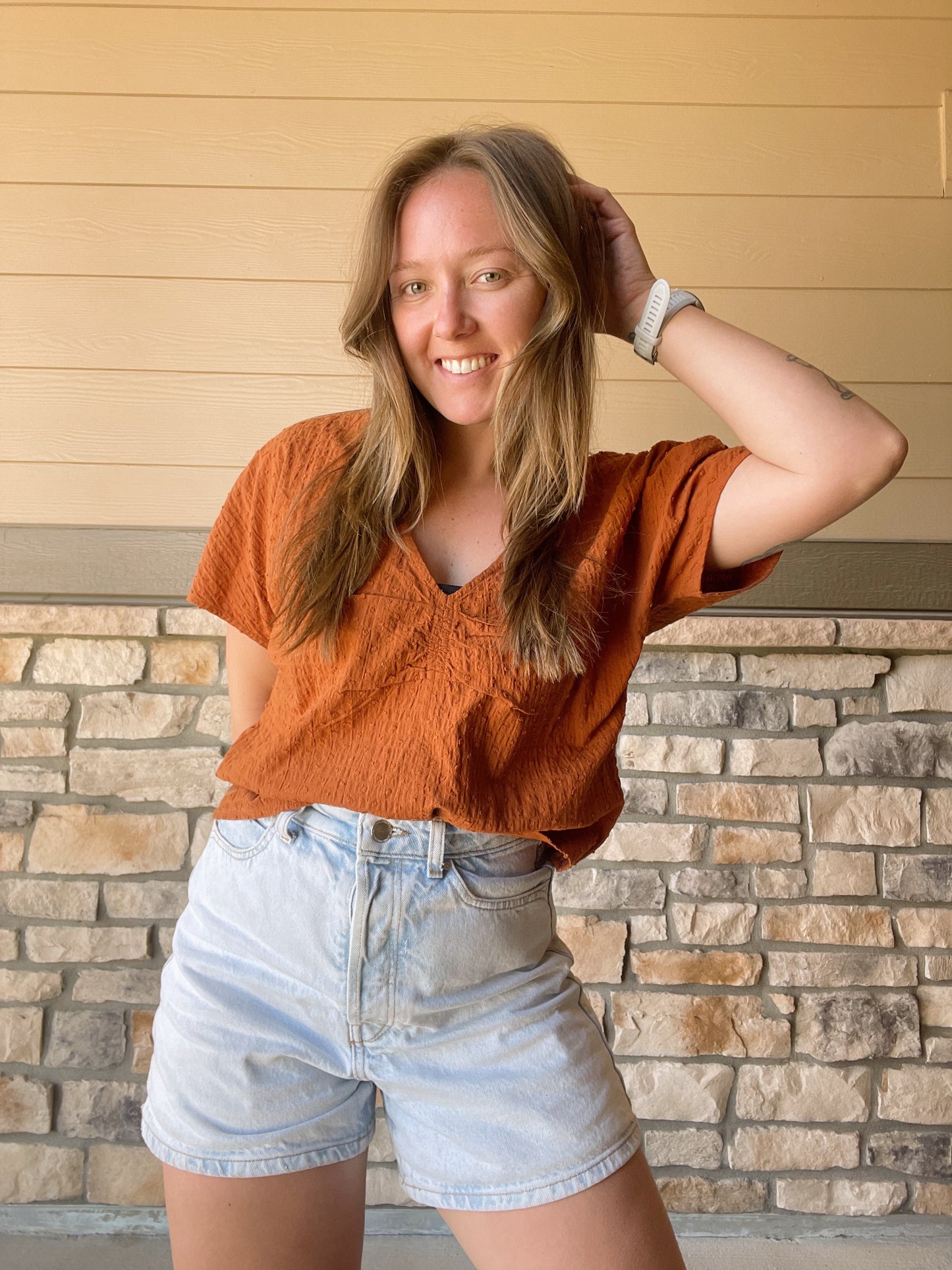 Madewell Burnt Orange Top - NEW (L)