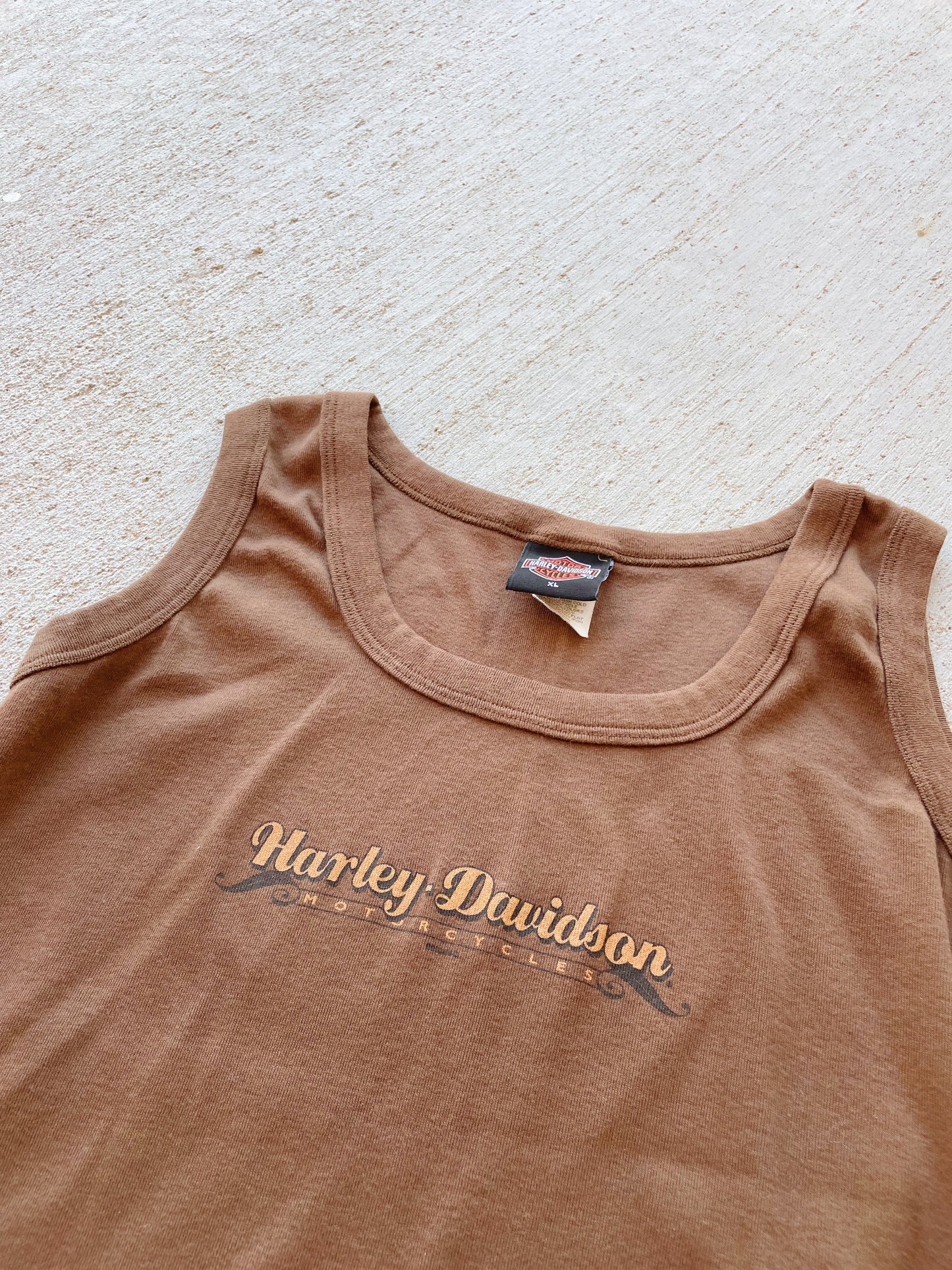 Vintage Brown Harley Tank (L)