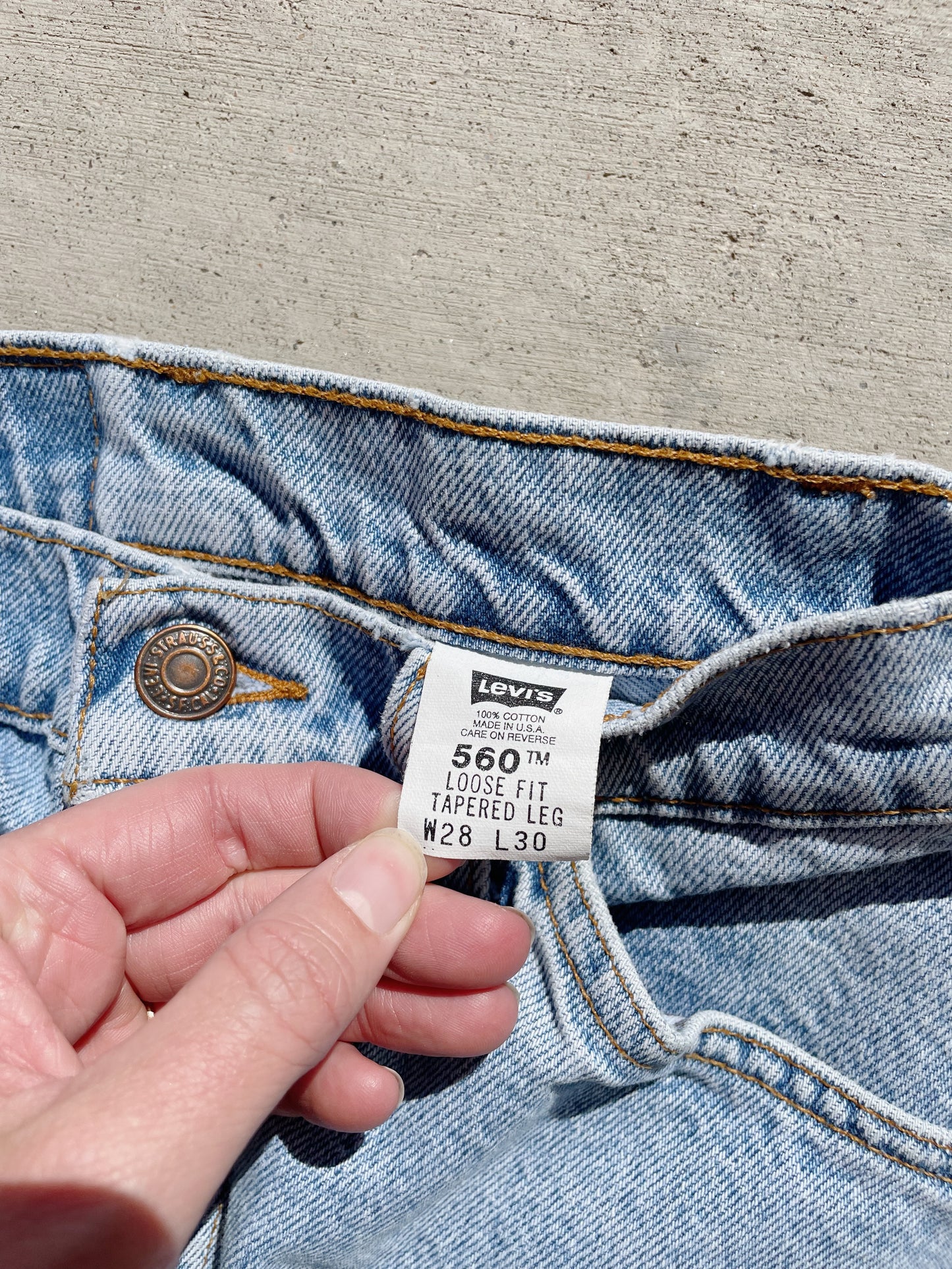Vintage 1997 Levi's 560 Orange Tab Denim Jeans (27)