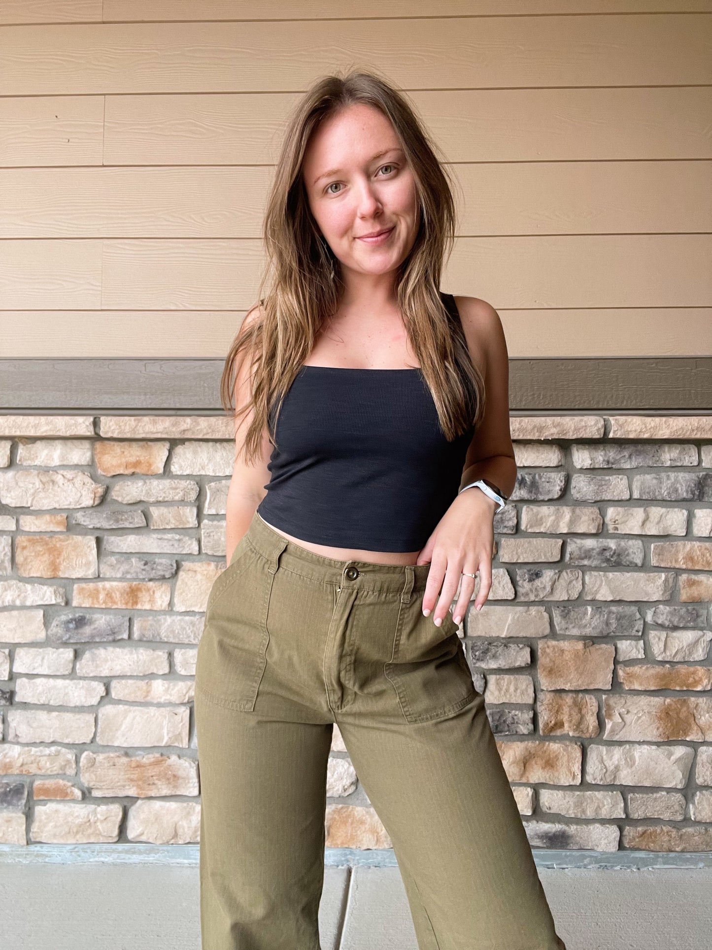 Vintage Bulldog Army Green Pants (28)