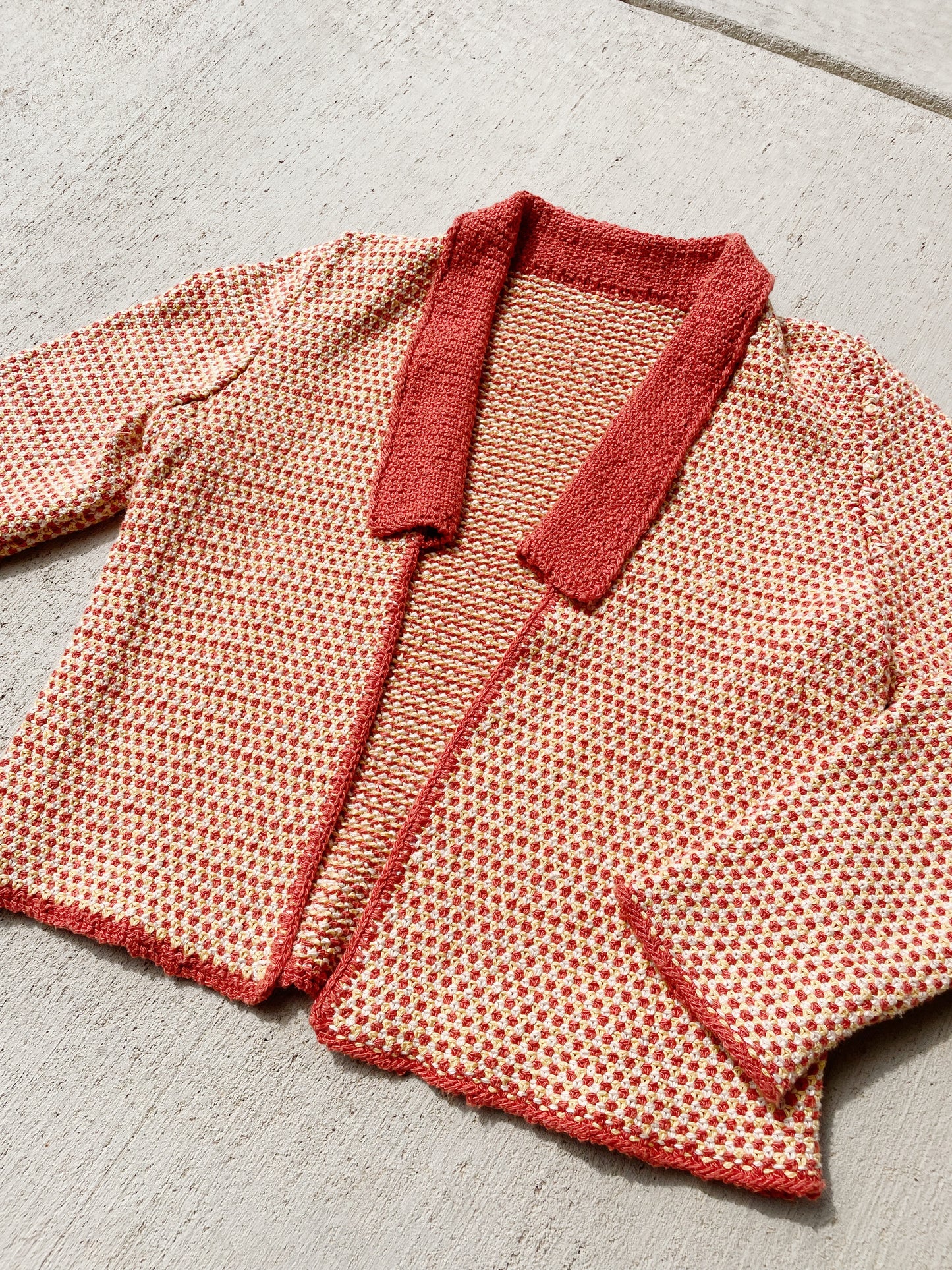 Handknit Orange Cardi (S)