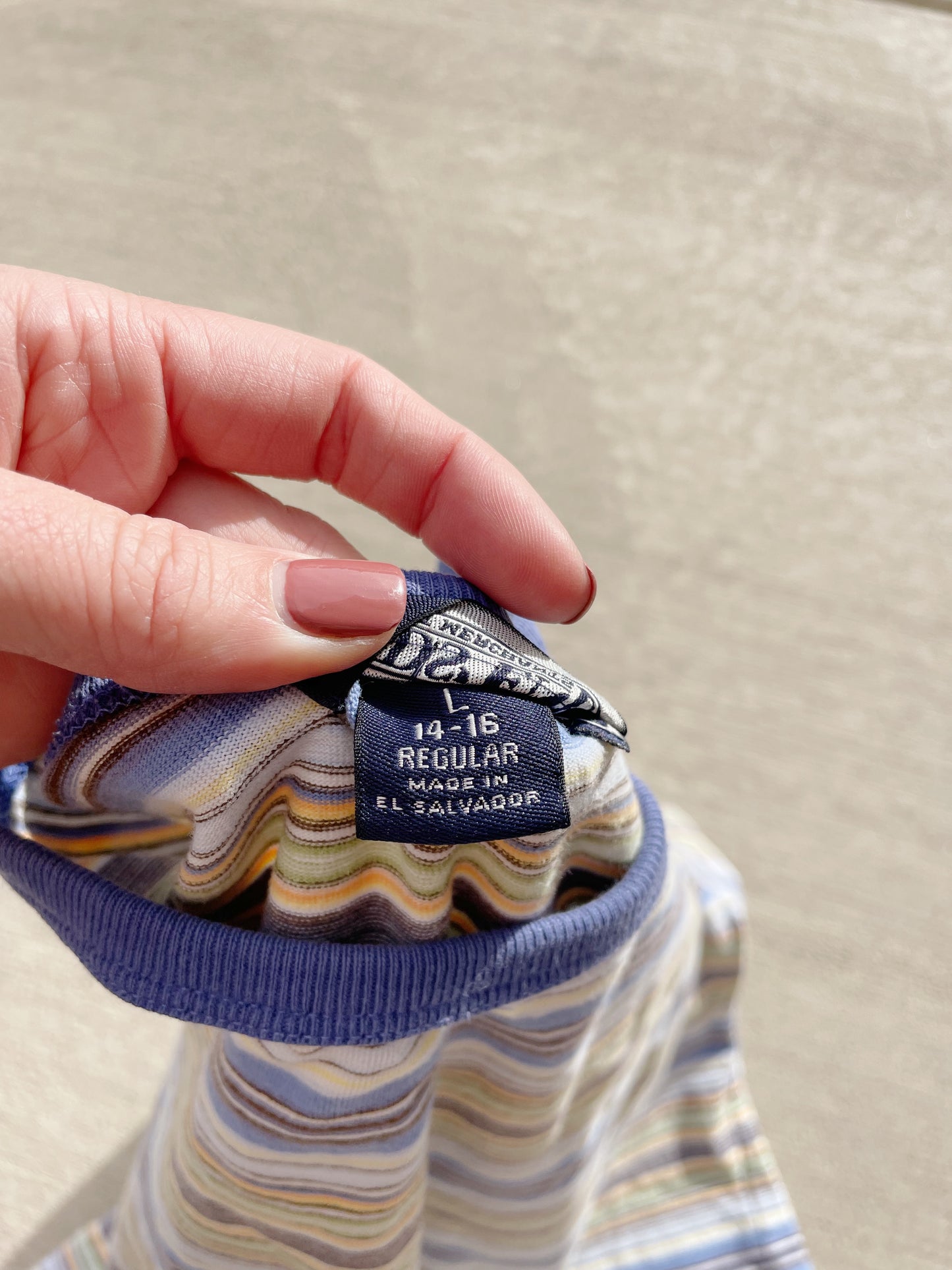 Vintage Land's End Striped Tee (L)