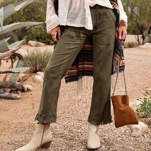 Free People Green Stormbringer Jeans (34)