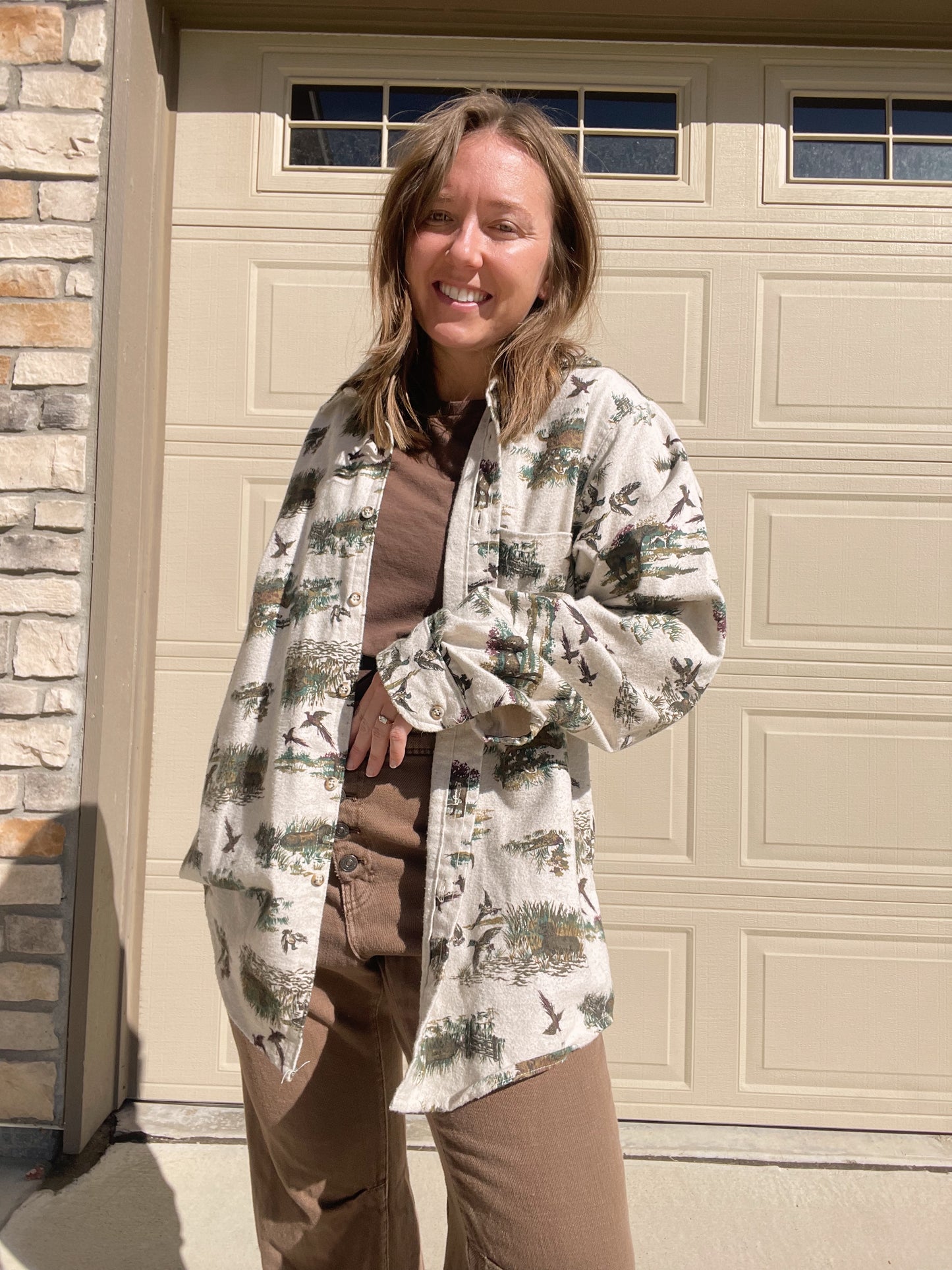 Vintage RedHead Birddog Print Button Down (Men’s L)