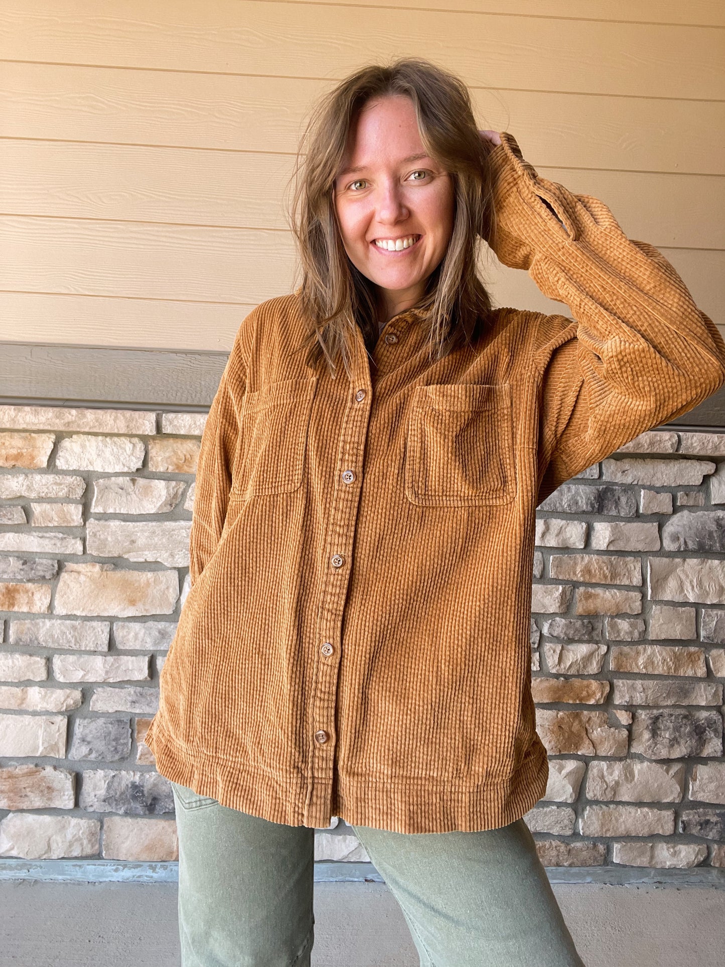 LL Bean Corduroy Shacket w/ Pockets (XL)