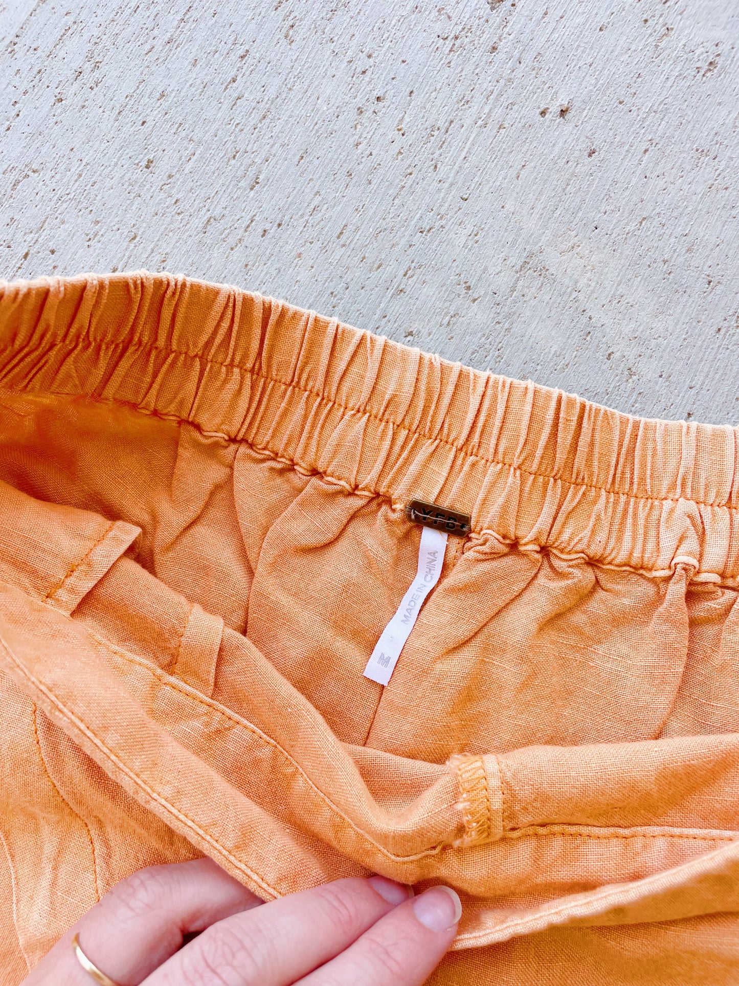 Orange Linen Blend Skort (M)