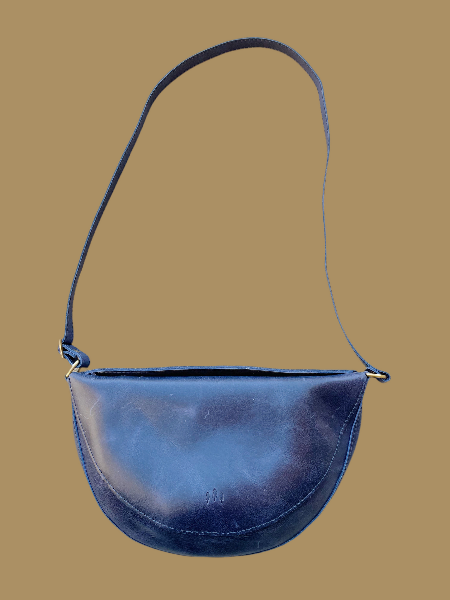 Portland Leather Blue Koala Sling Crescent Bag