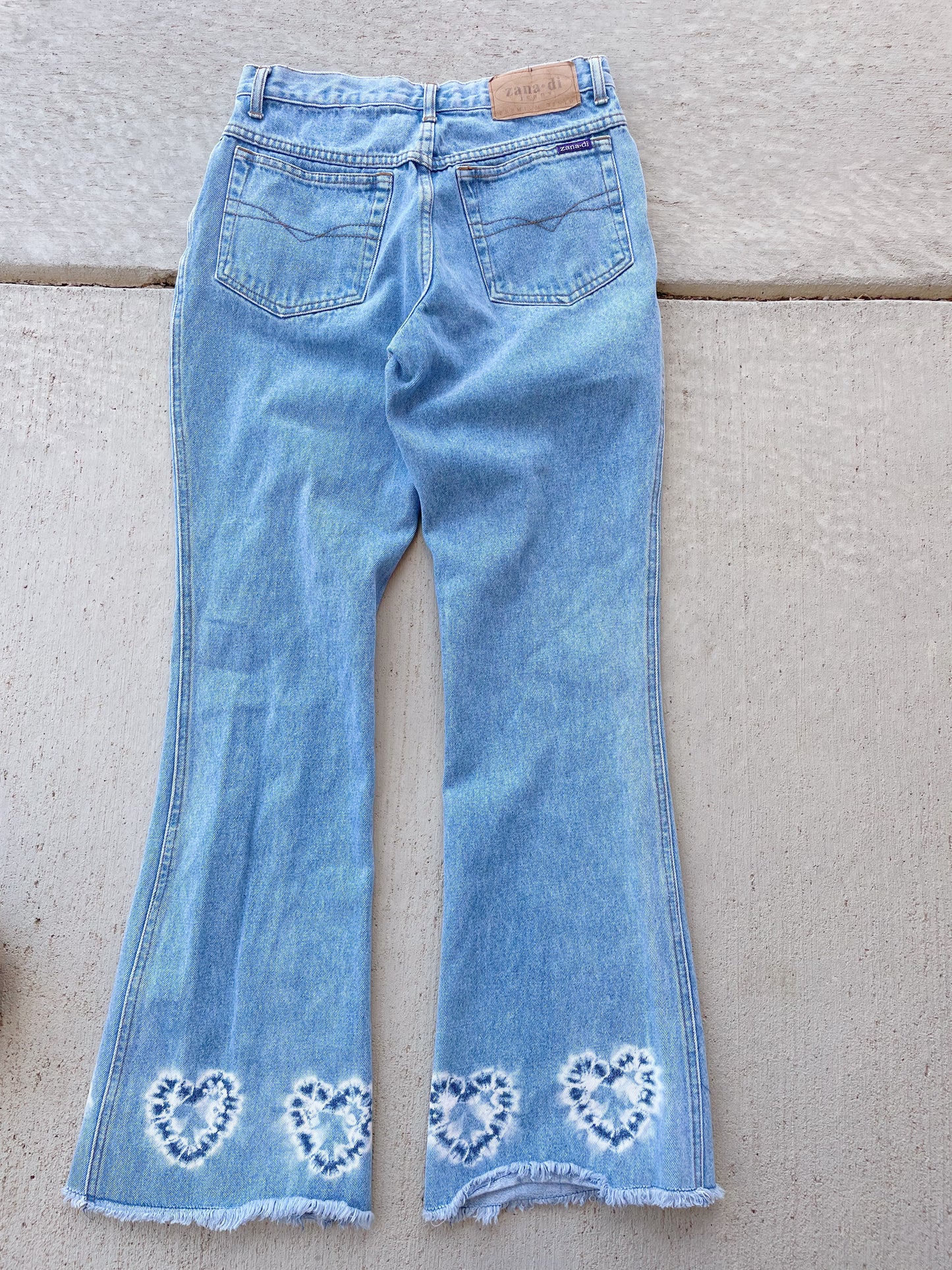 Vintage Heart Dyed Kick Flare Jeans (28)
