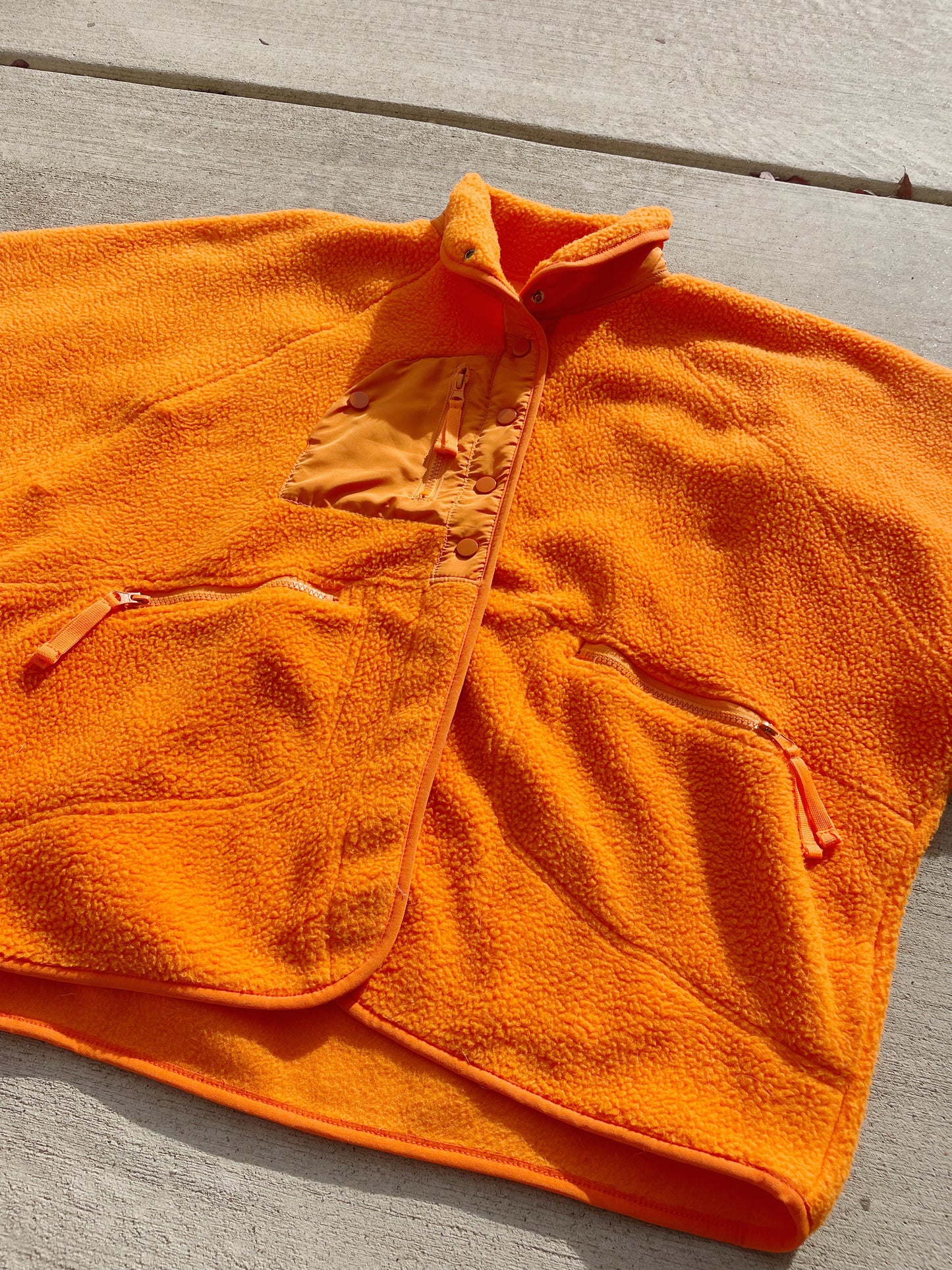 Clementine Orange Snap Fleece (L)