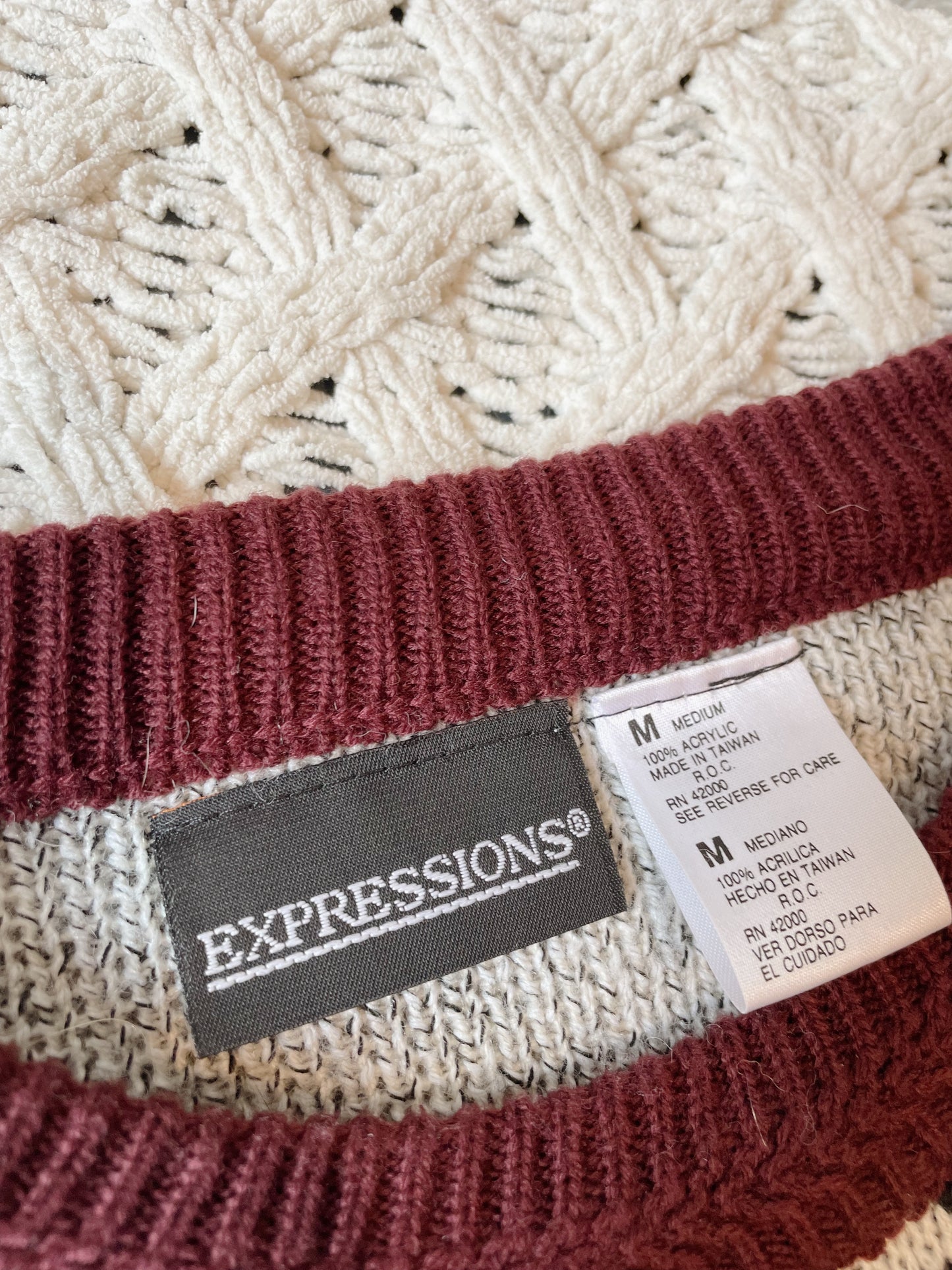 Vintage Expressions Patterned Sweater (M)