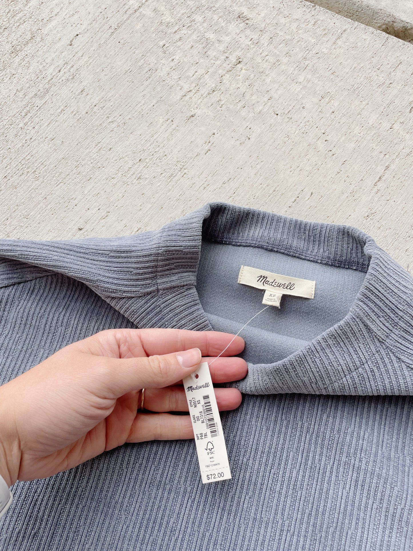 Madewell Jacquard Funnel Neck Top - NEW (XS/S)