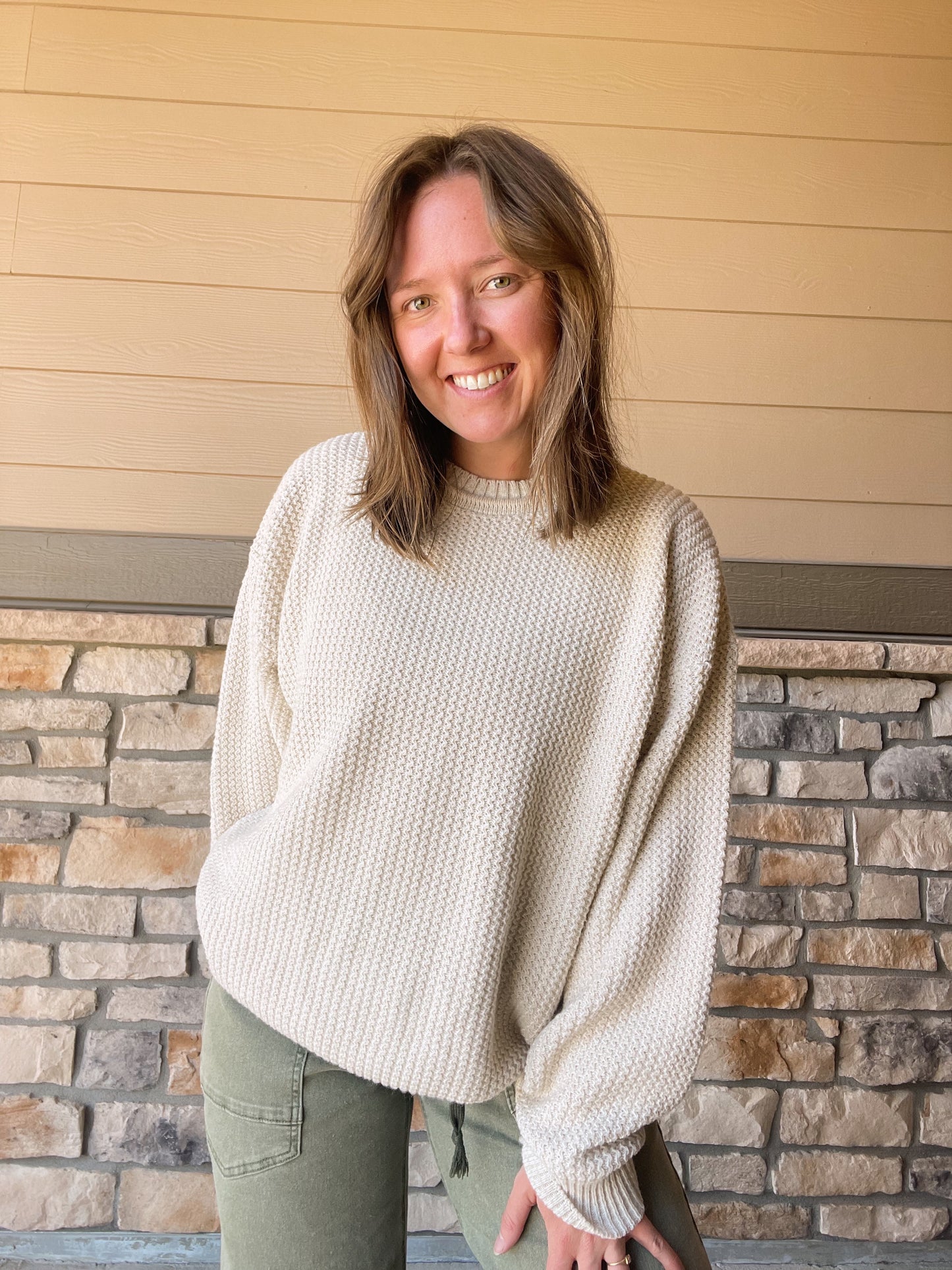 Vintage Cream Sweater (L)
