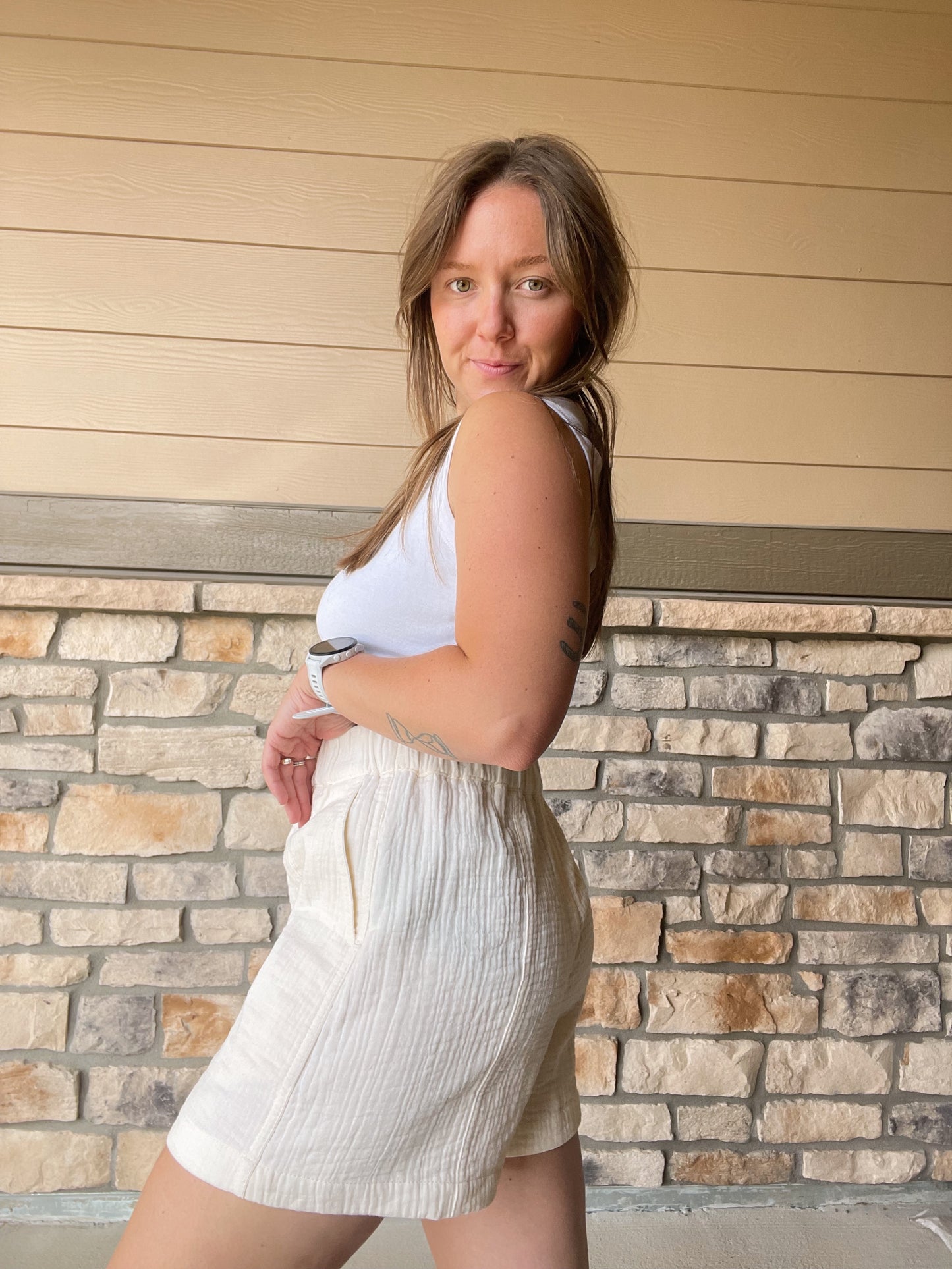 Madewell Gauze Cream Shorts - NEW (S/M)