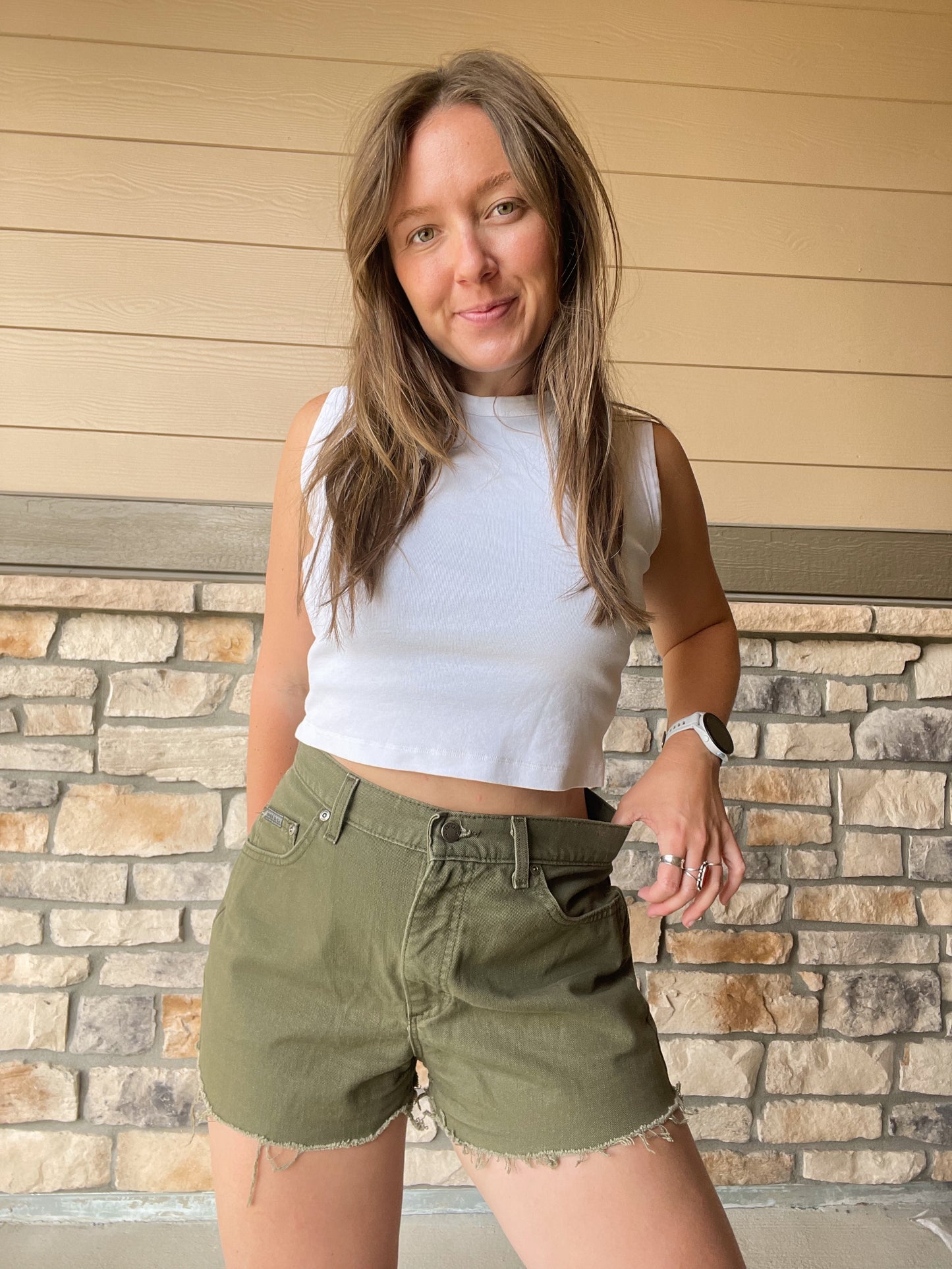 Vintage Lee Green Shorts (29)
