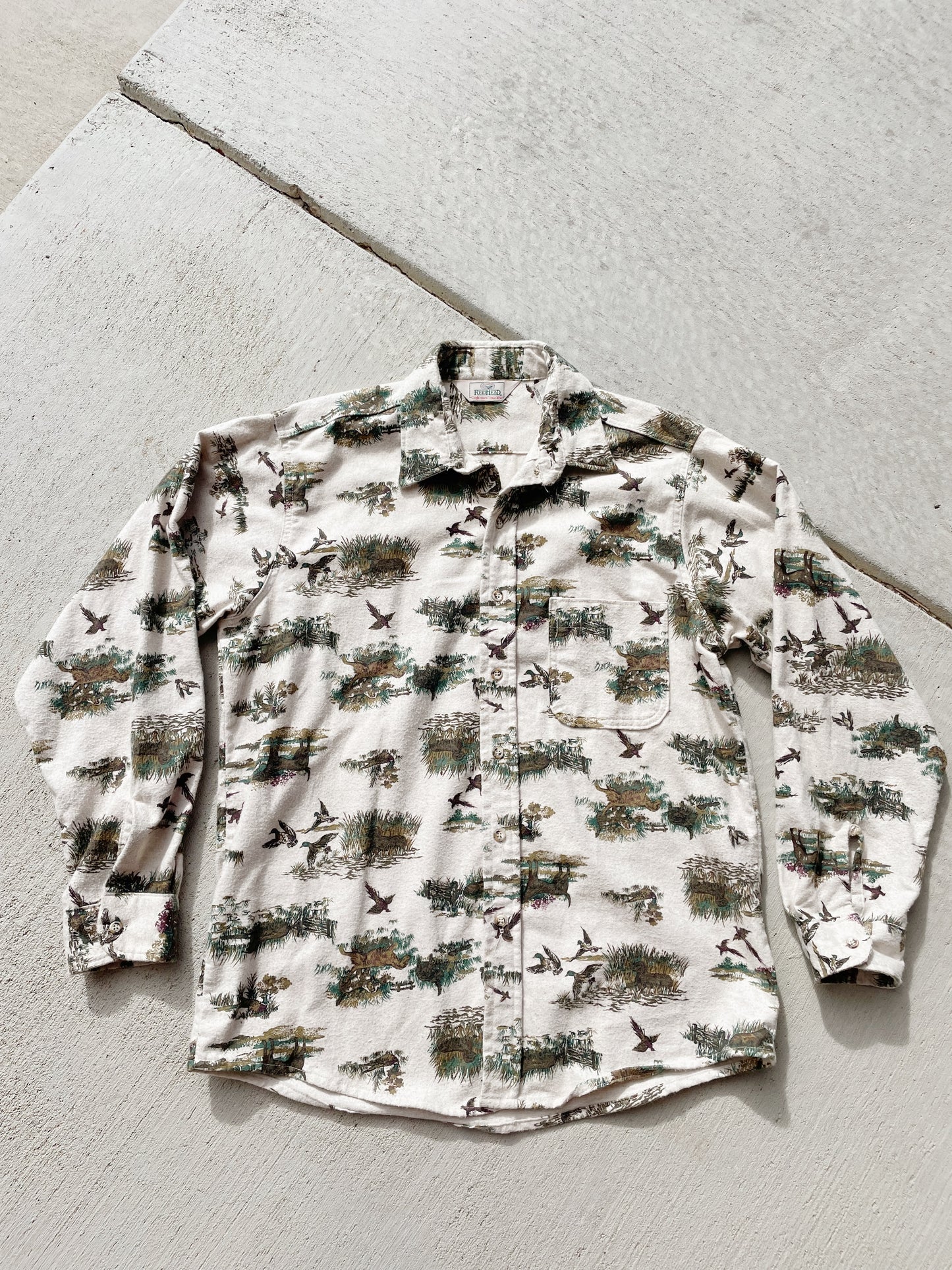 Vintage RedHead Birddog Print Button Down (Men’s L)