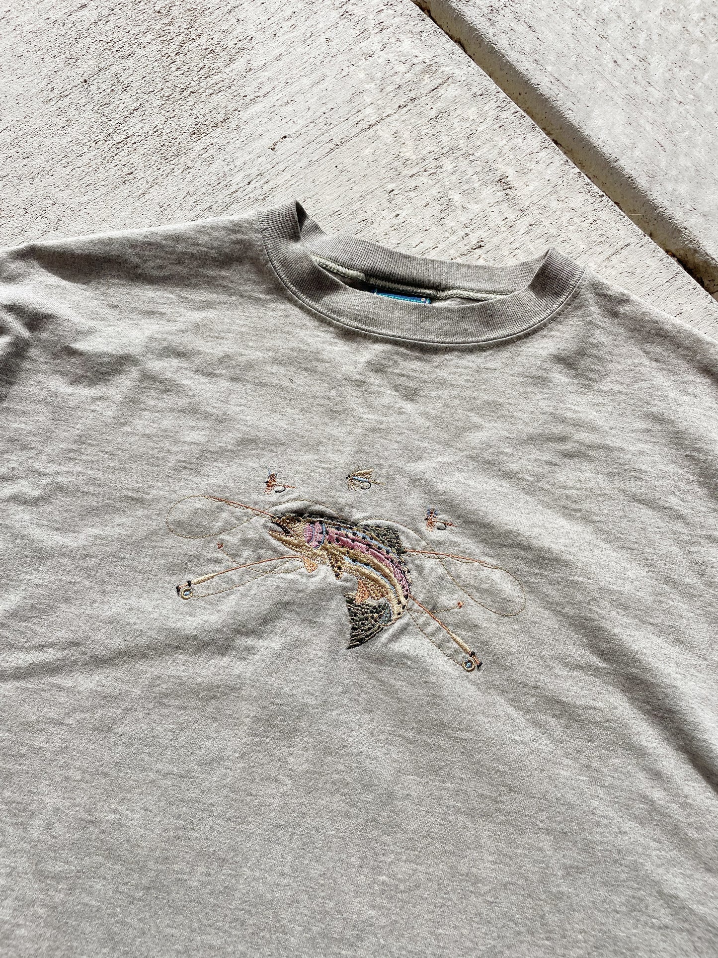 Vintage Embroidered Fish Tee (XL/XXL)