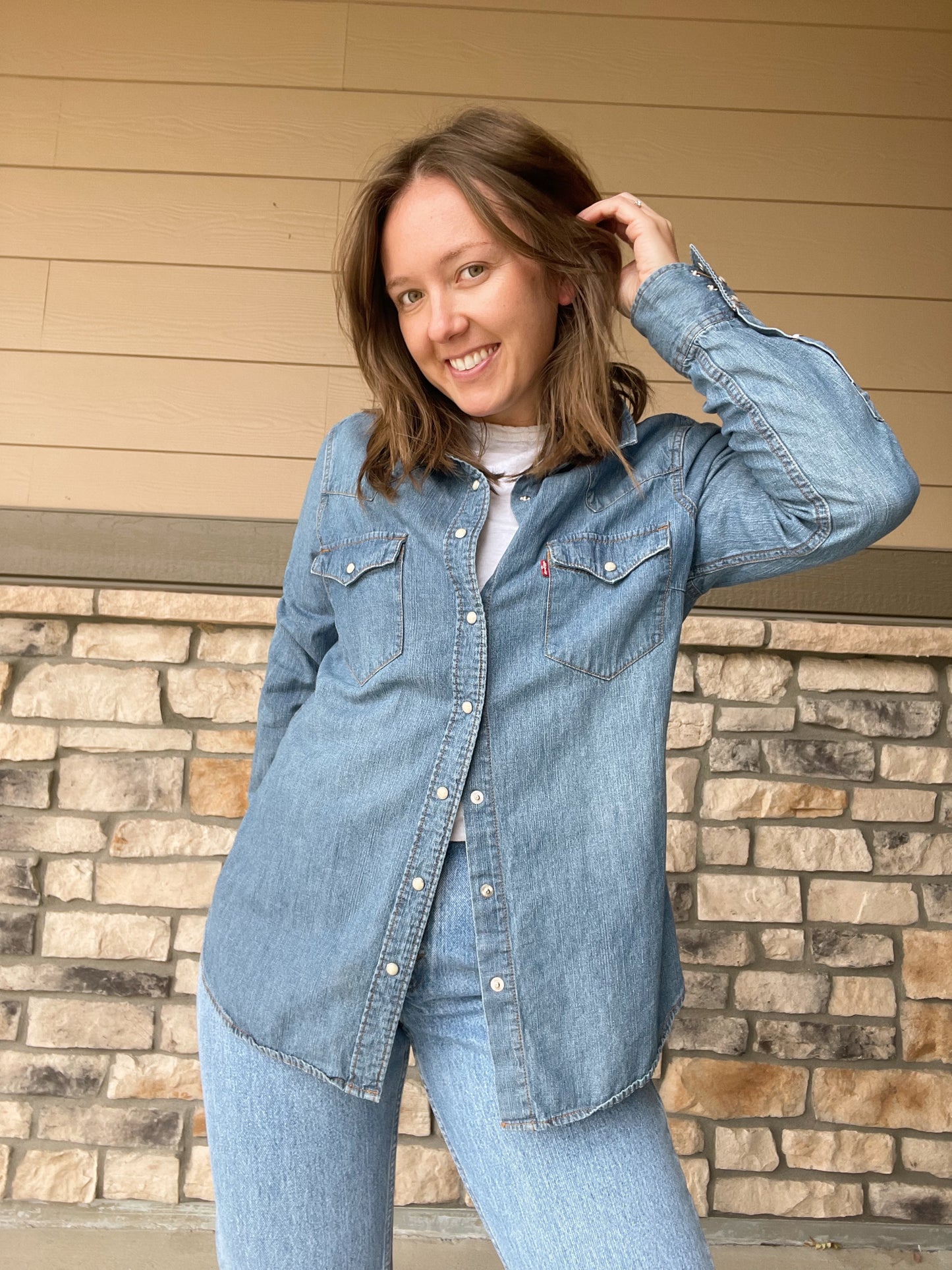 Levi's Western Pearl Snap Shirt (M)