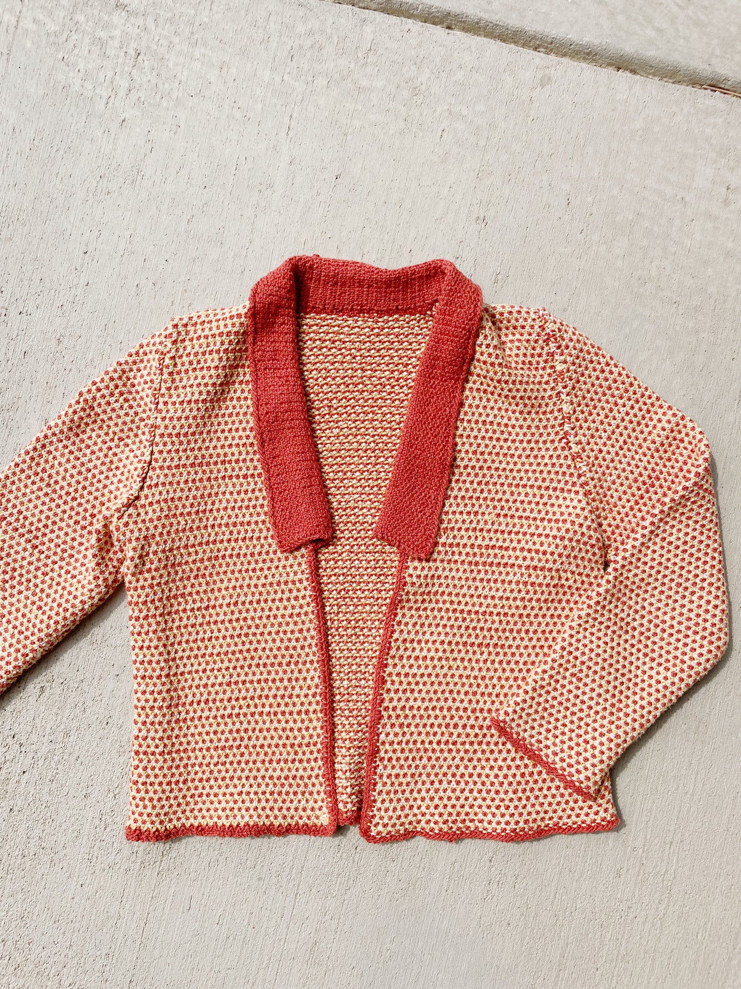 Handknit Orange Cardi (S)