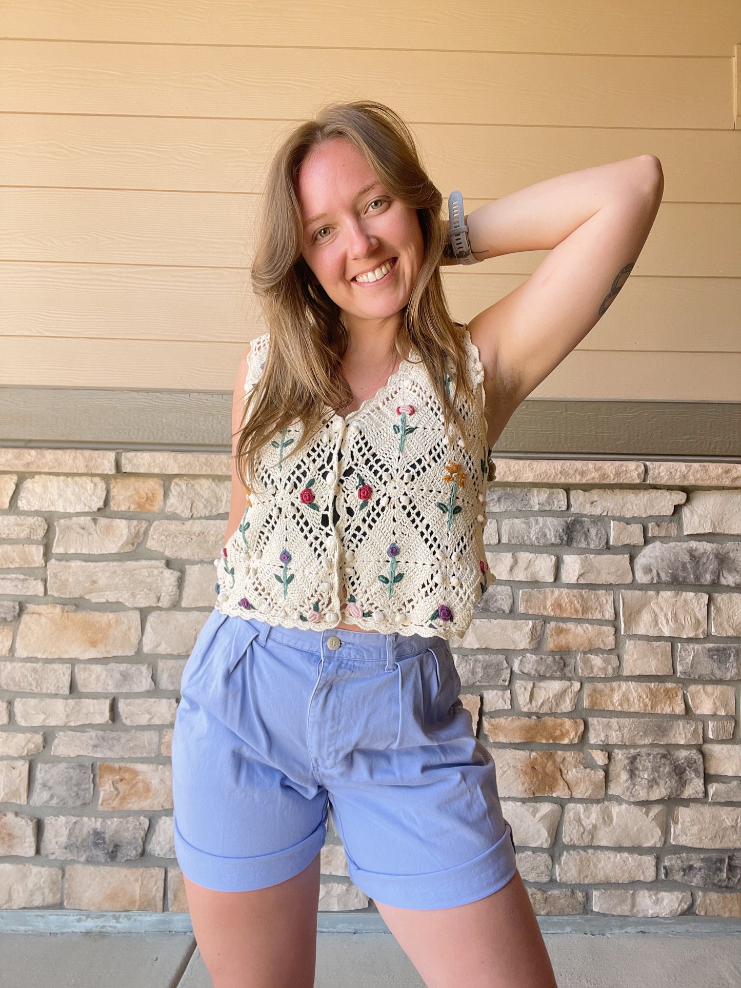 Vintage Knit Floral Tank (M)