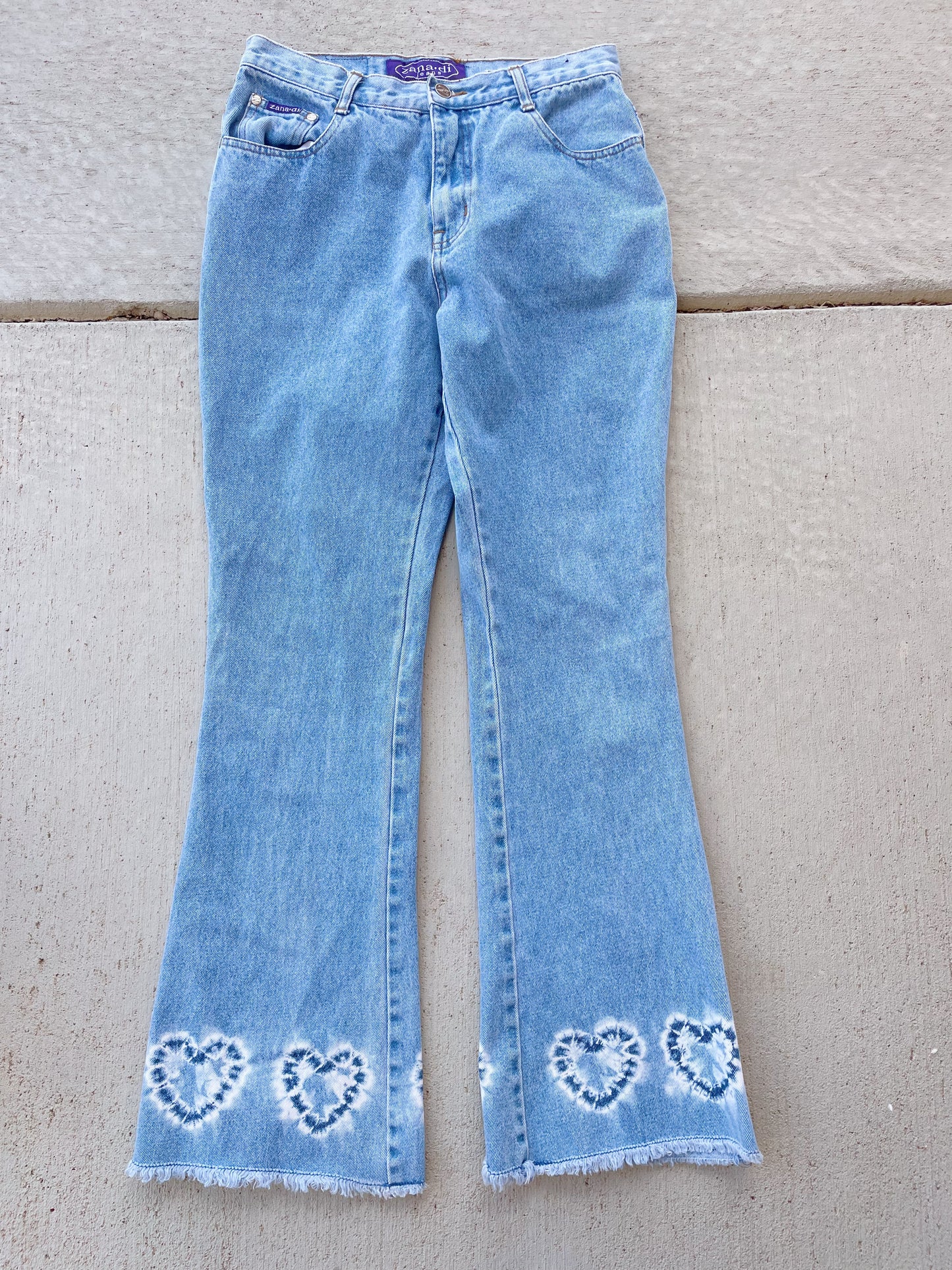 Vintage Heart Dyed Kick Flare Jeans (28)