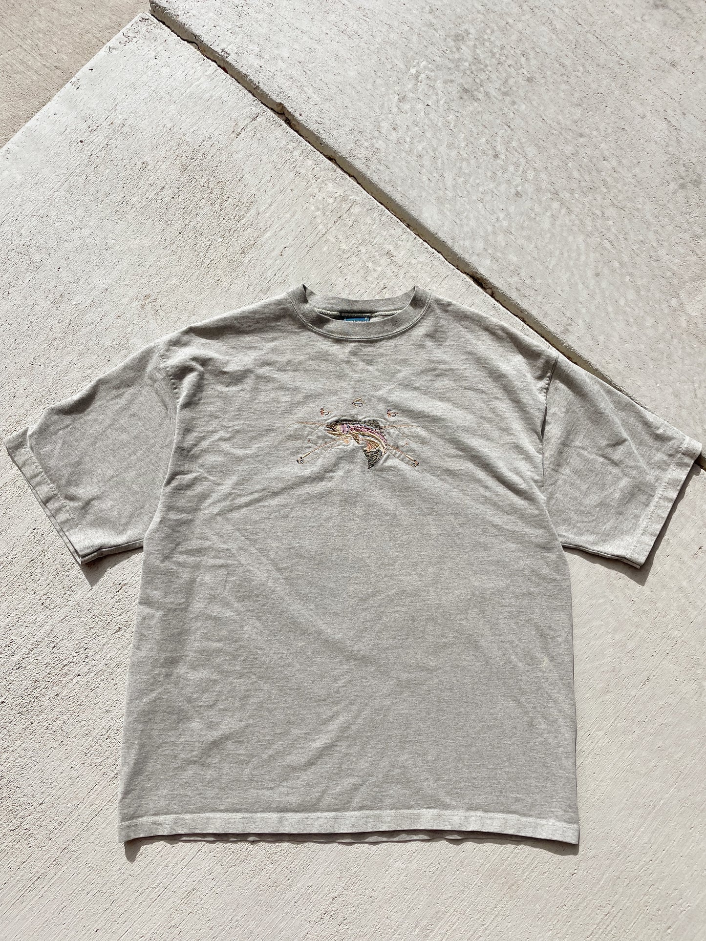 Vintage Embroidered Fish Tee (XL/XXL)