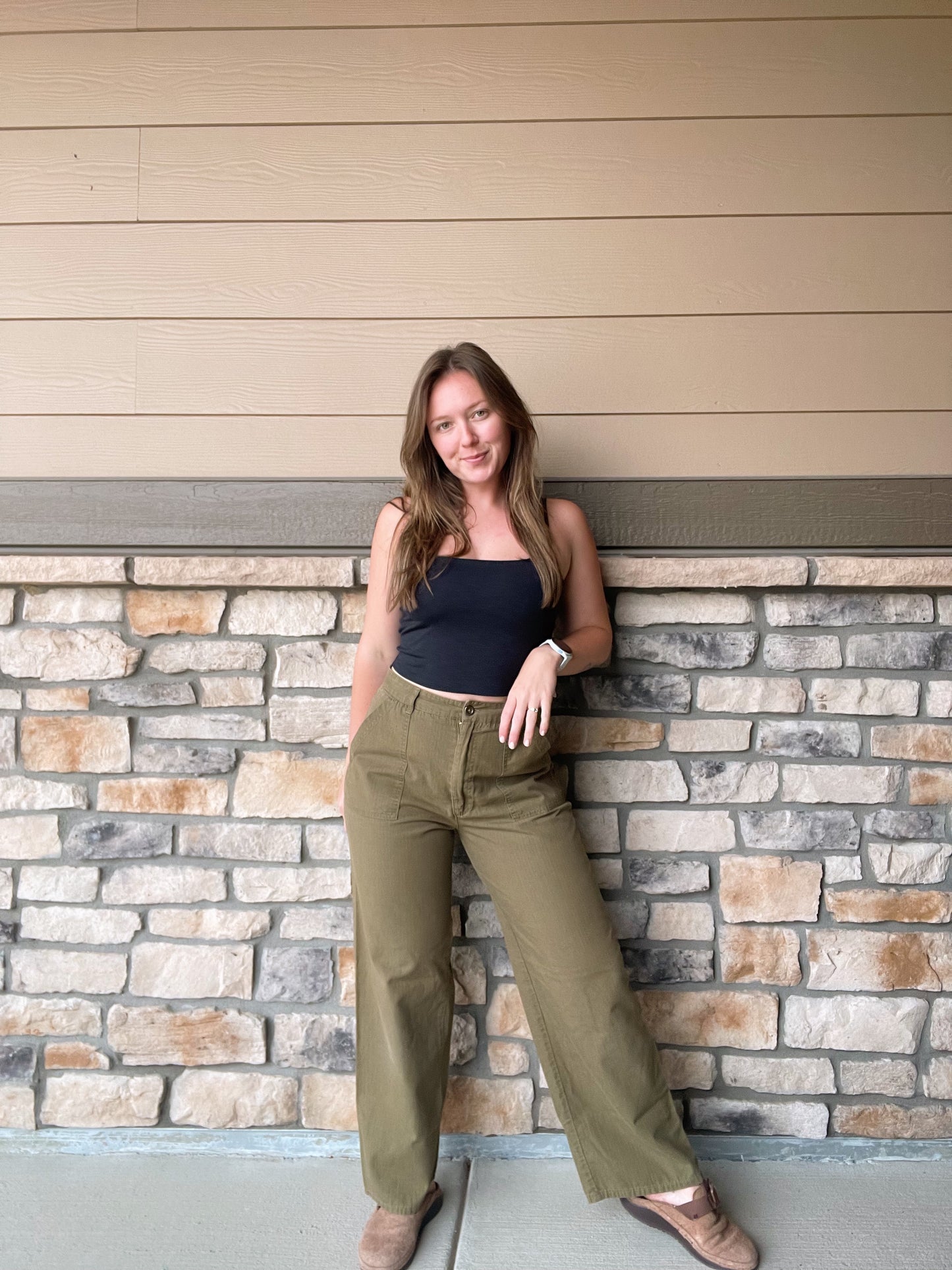Vintage Bulldog Army Green Pants (28)