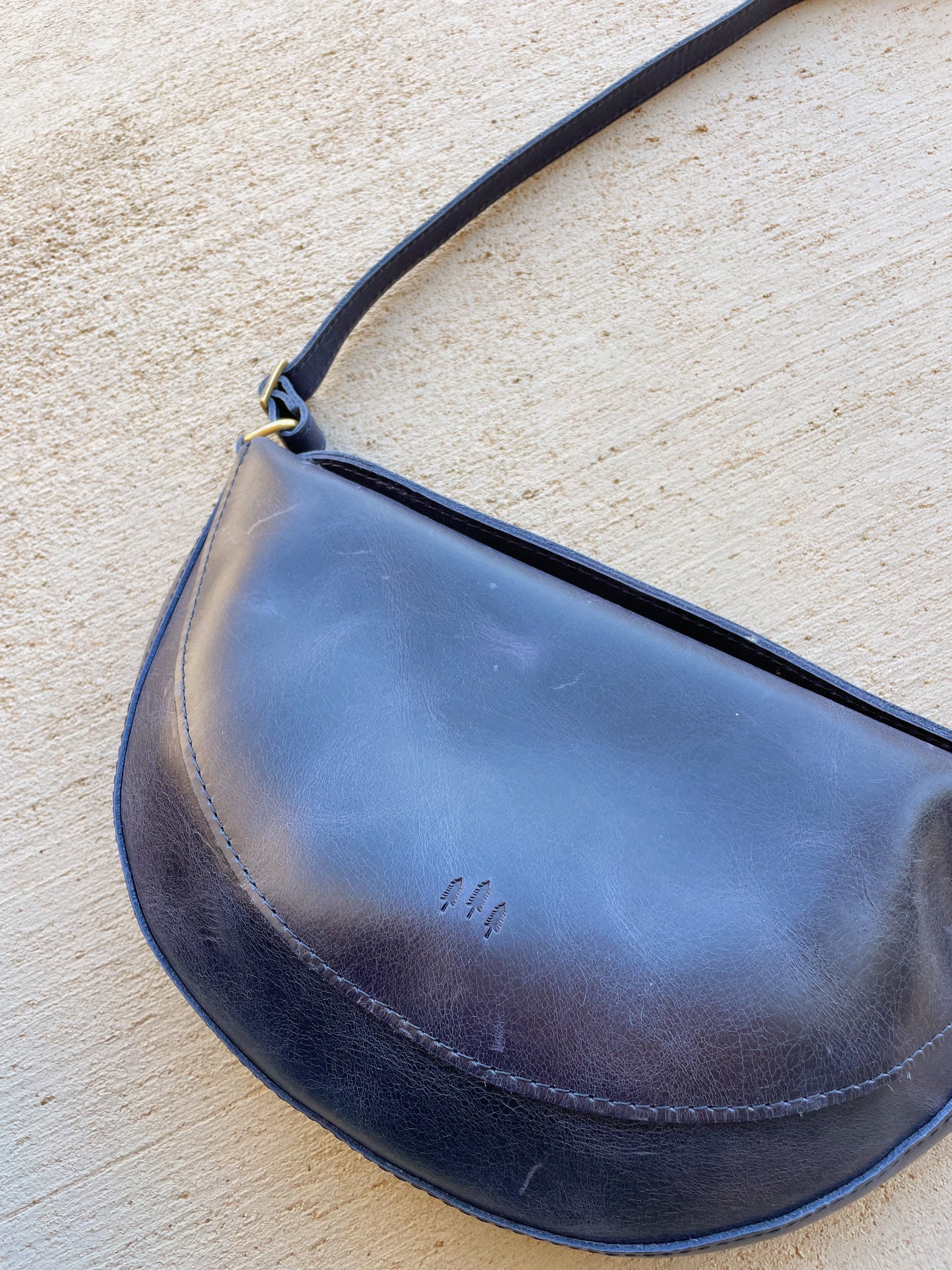 Portland Leather Blue Koala Sling Crescent Bag