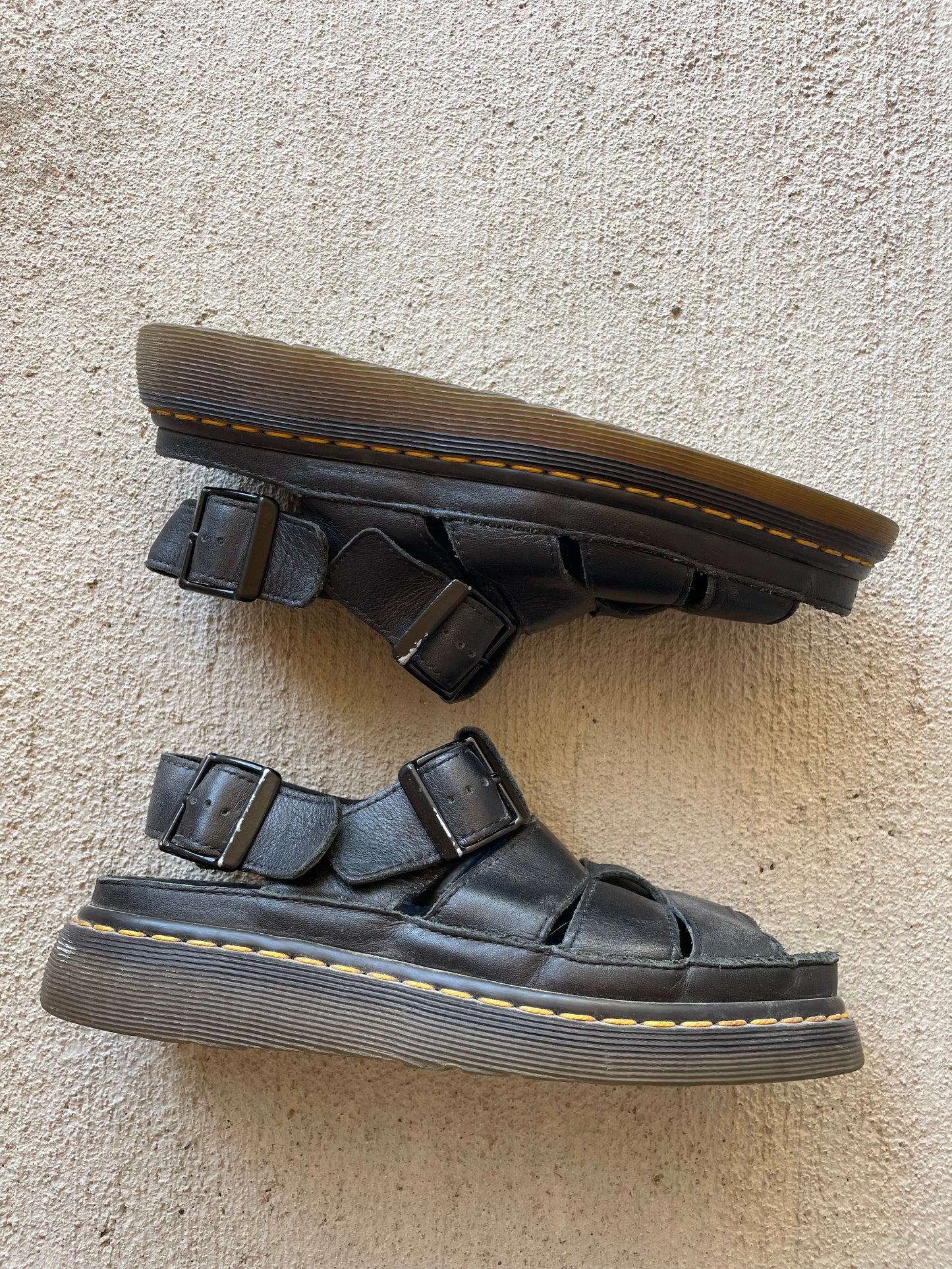 Doc Marten Black Leather Strappy Sandals (W7)