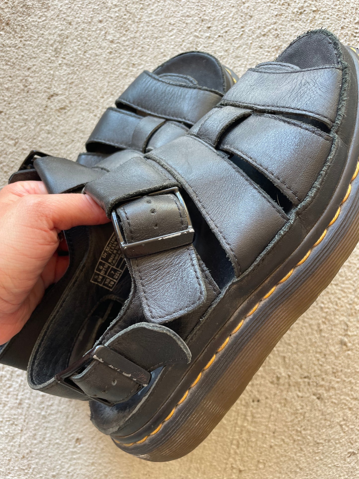 Doc Marten Black Leather Strappy Sandals (W7)