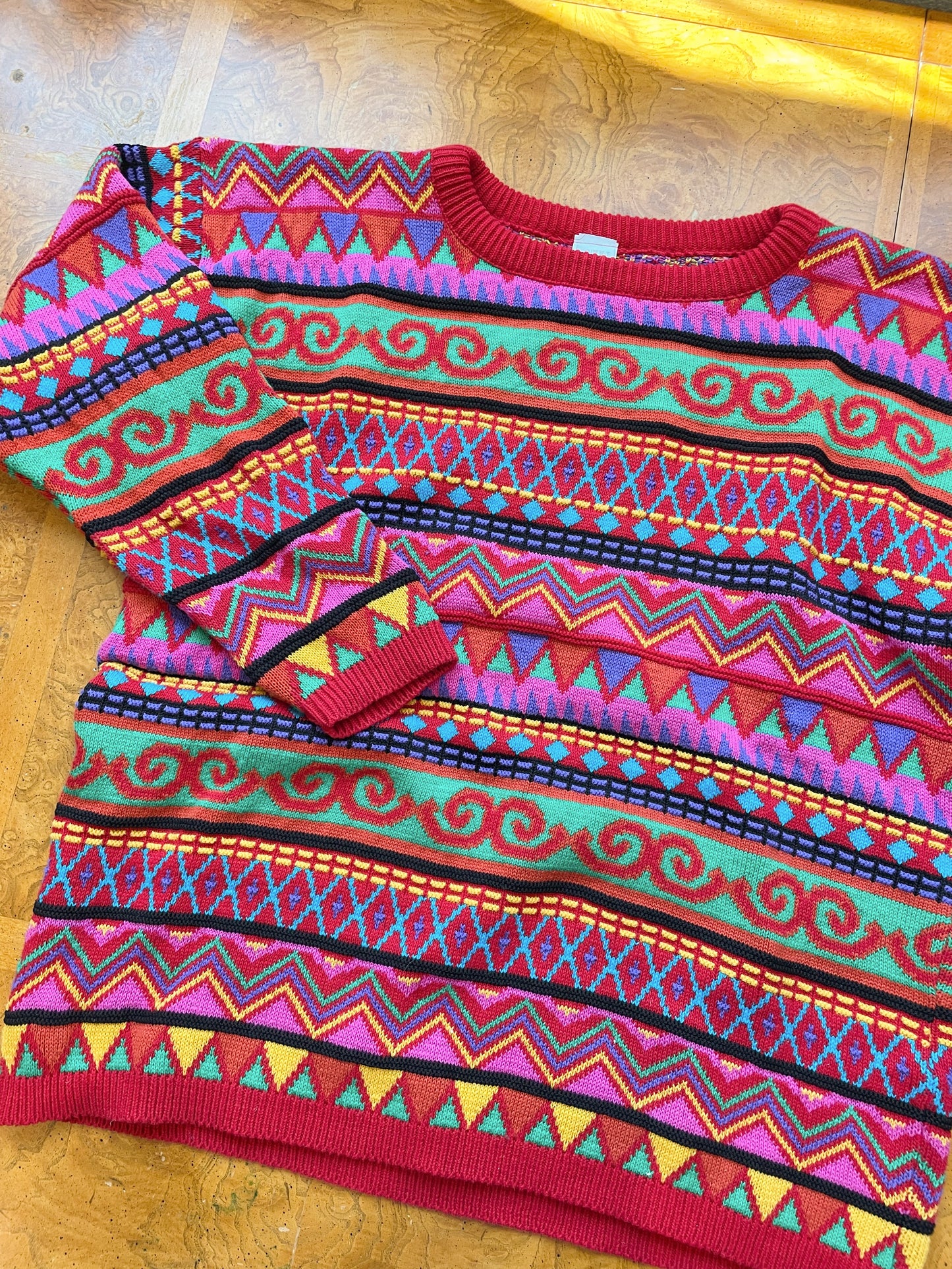 Vintage Colorful Coogi Style Sweater (L)