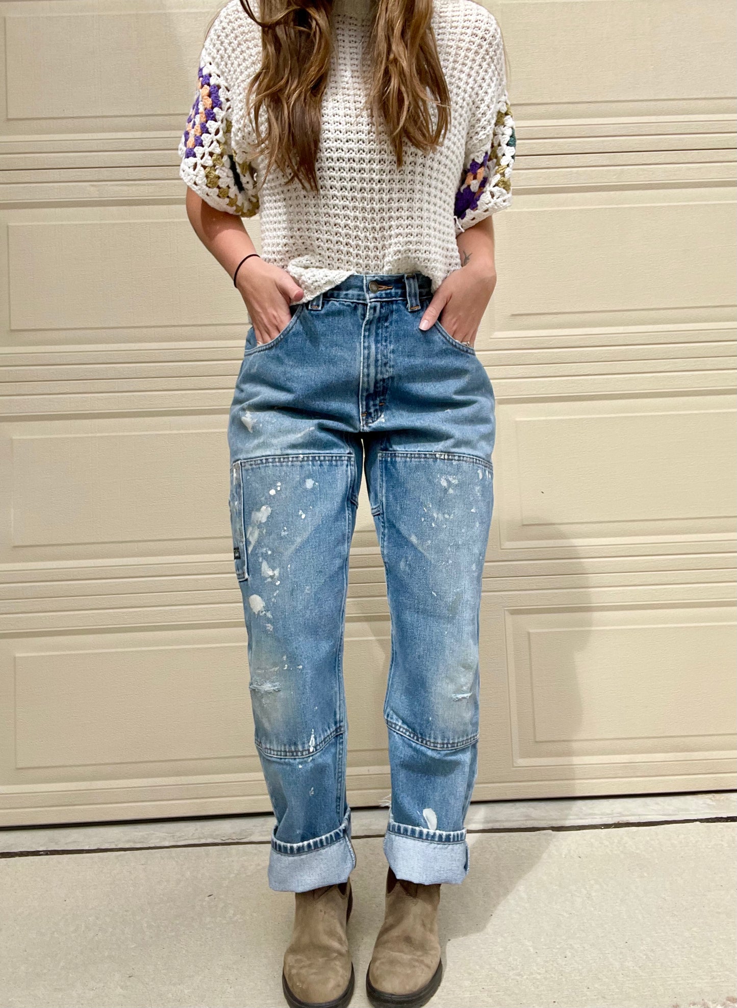 Distressed Double Knee Arborwear Denim Jeans (30)