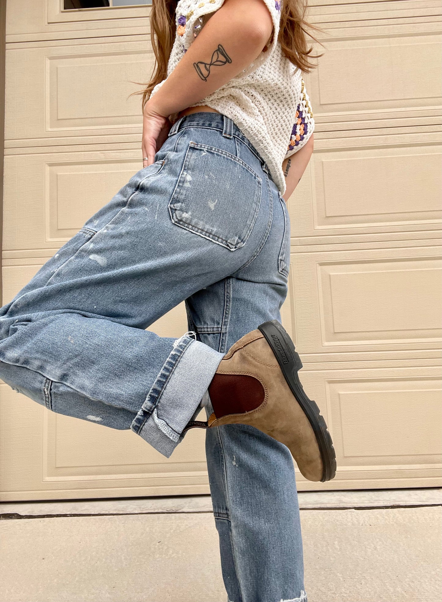 Distressed Double Knee Arborwear Denim Jeans (30)