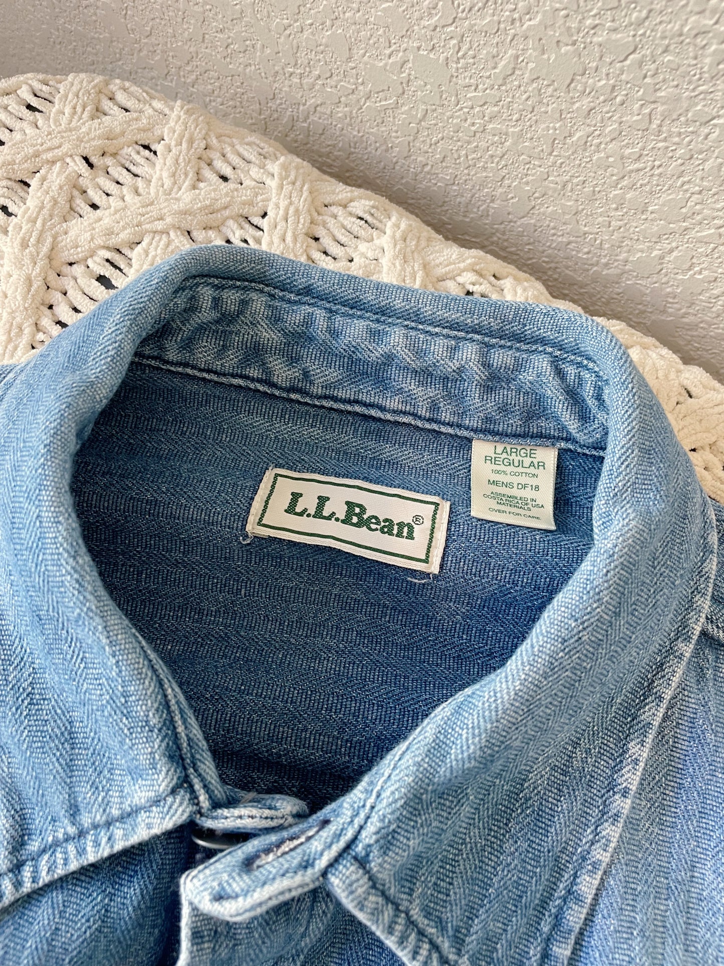 Vintage LL Bean Thick Denim Shirt (L)