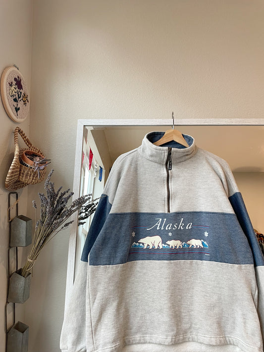 Vintage 2002 Alaska 1/4 Zip Sweatshirt (XL)