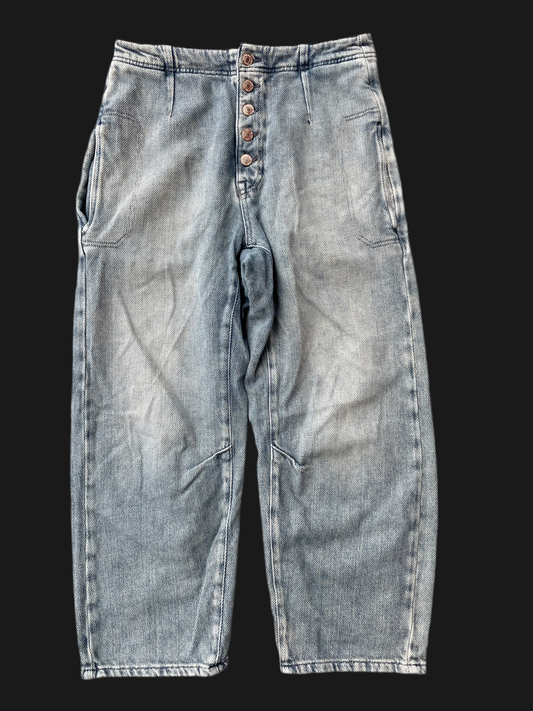 Free People Osaka Mid Rise Barrel Jeans (30)