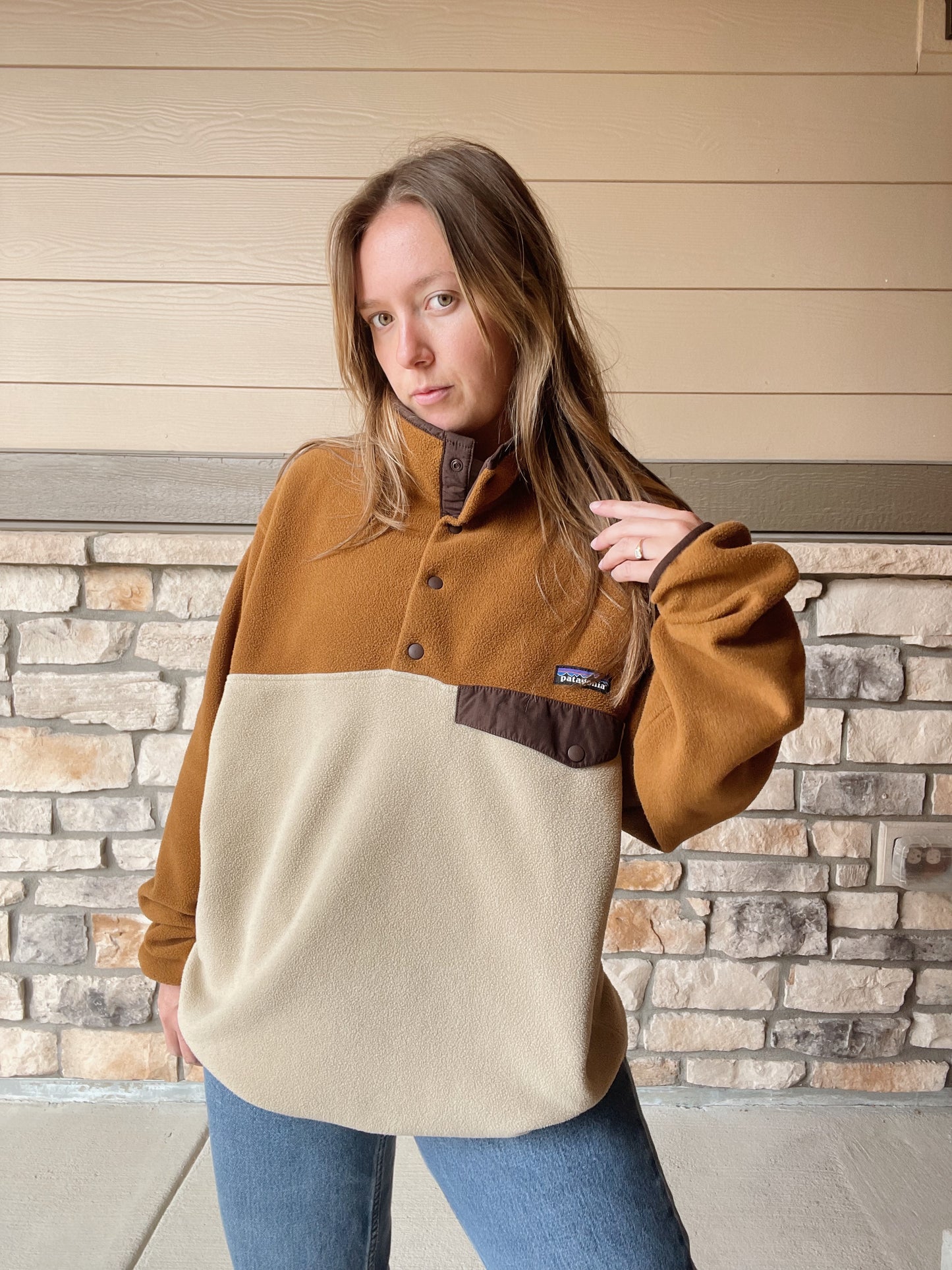 Patagonia Brown Snap Fleece (M)