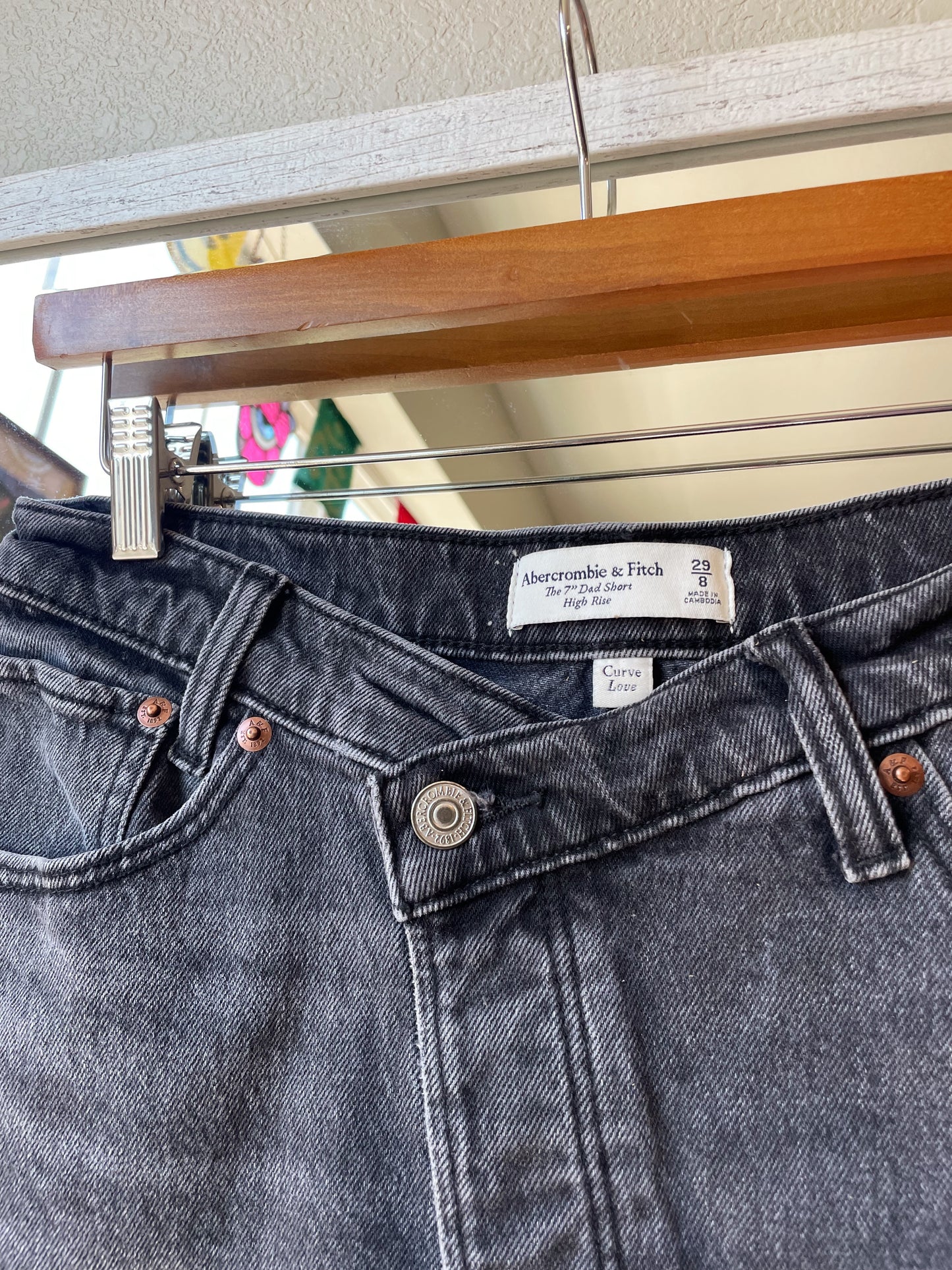 A&F Black Denim Shorts (28)