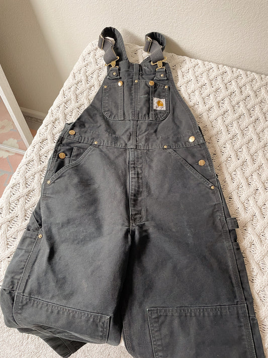 Carhartt Black Double Knee Overalls (S/M)