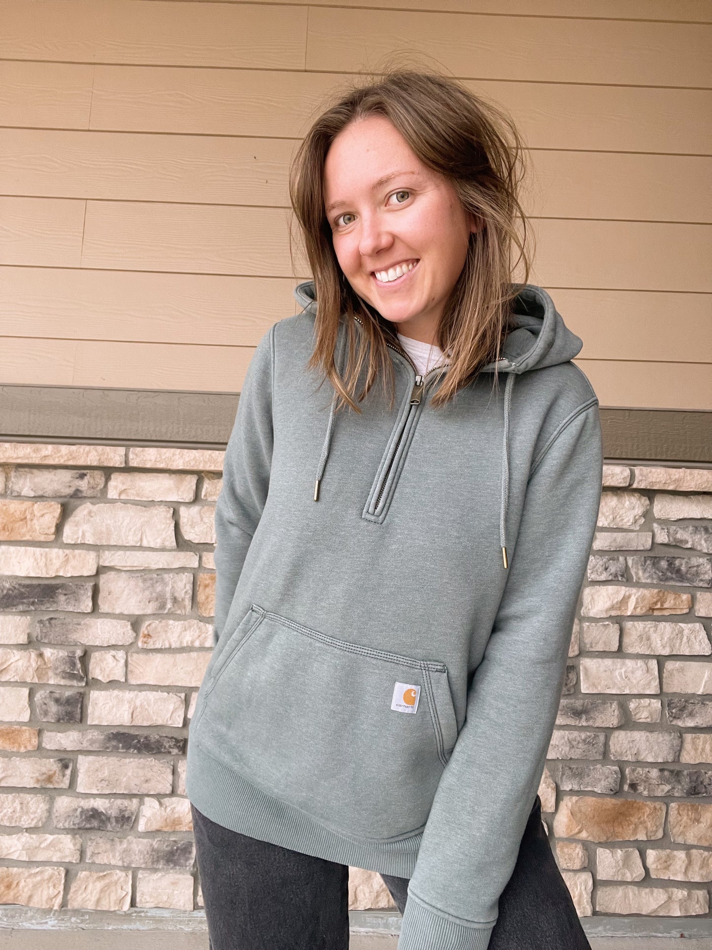 Carhartt 1/4 Zip Hoodie (Women's M)