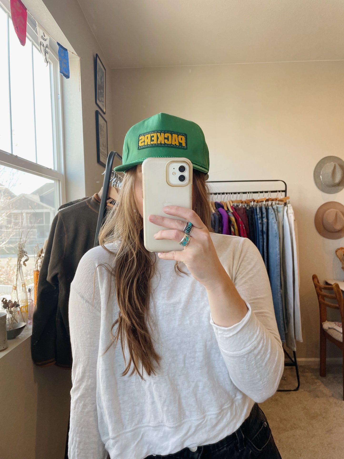 Vintage Hand Embroidered Packers Trucker Hat