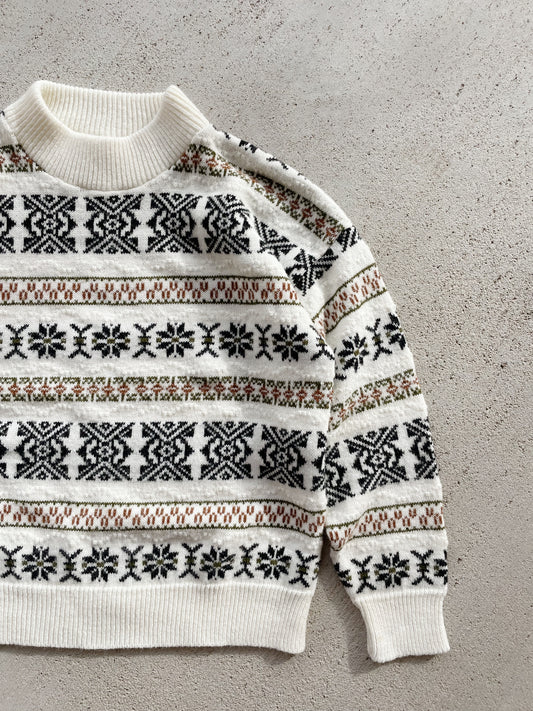 Vintage Festive Patterned Sweater (S)