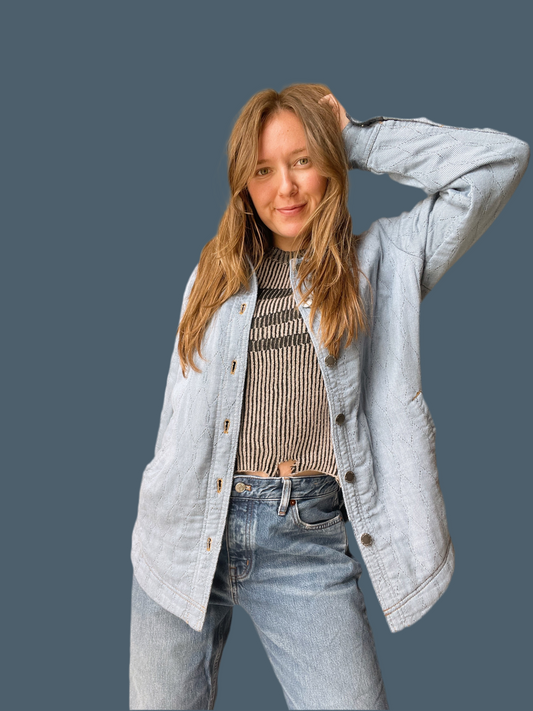 Quilted Denim Shacket (M)