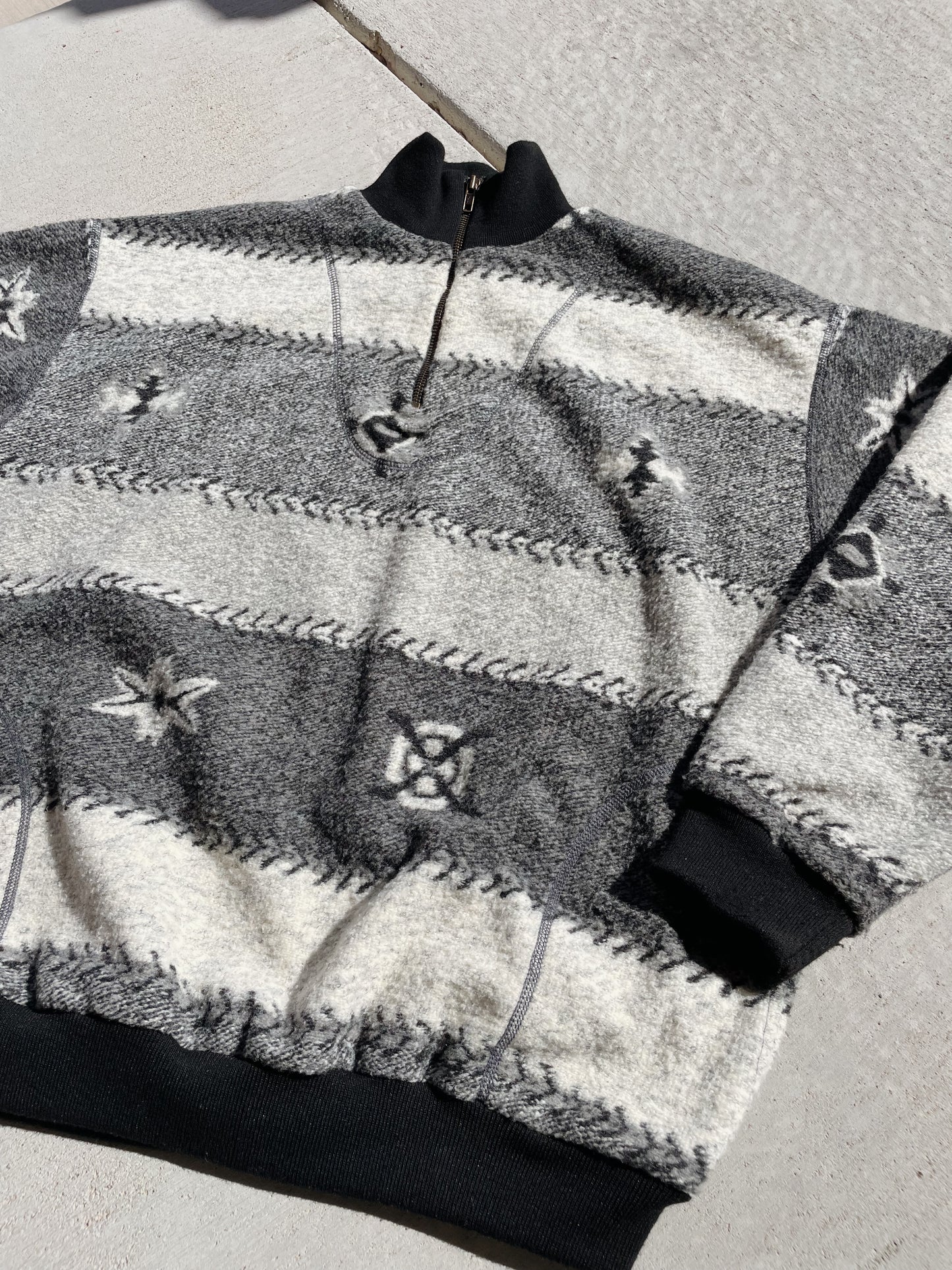 Vintage Wool Blend 1/4 Zip Pullover (L)