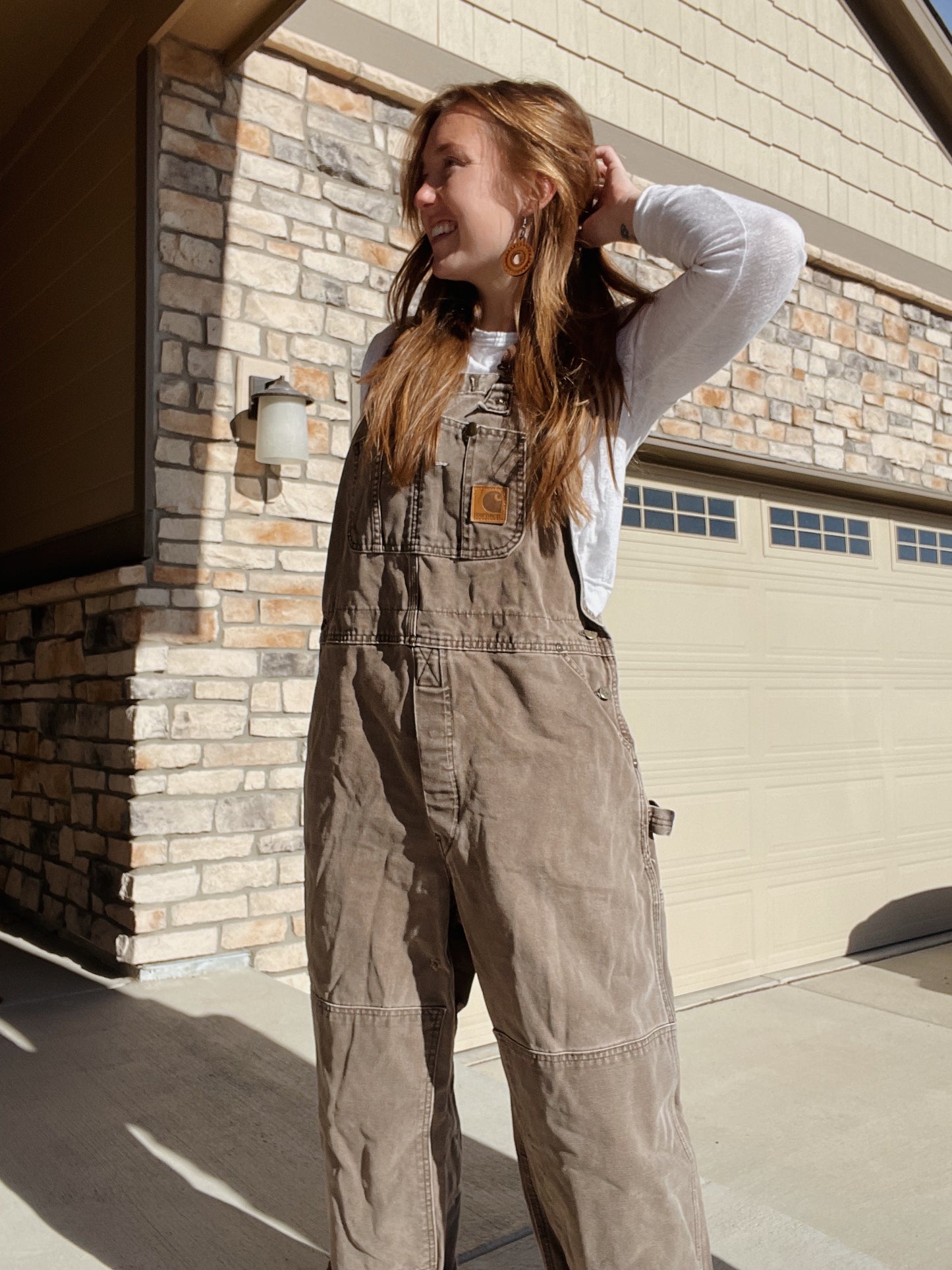 Carhartt Brown Double Knee Overalls (XL)