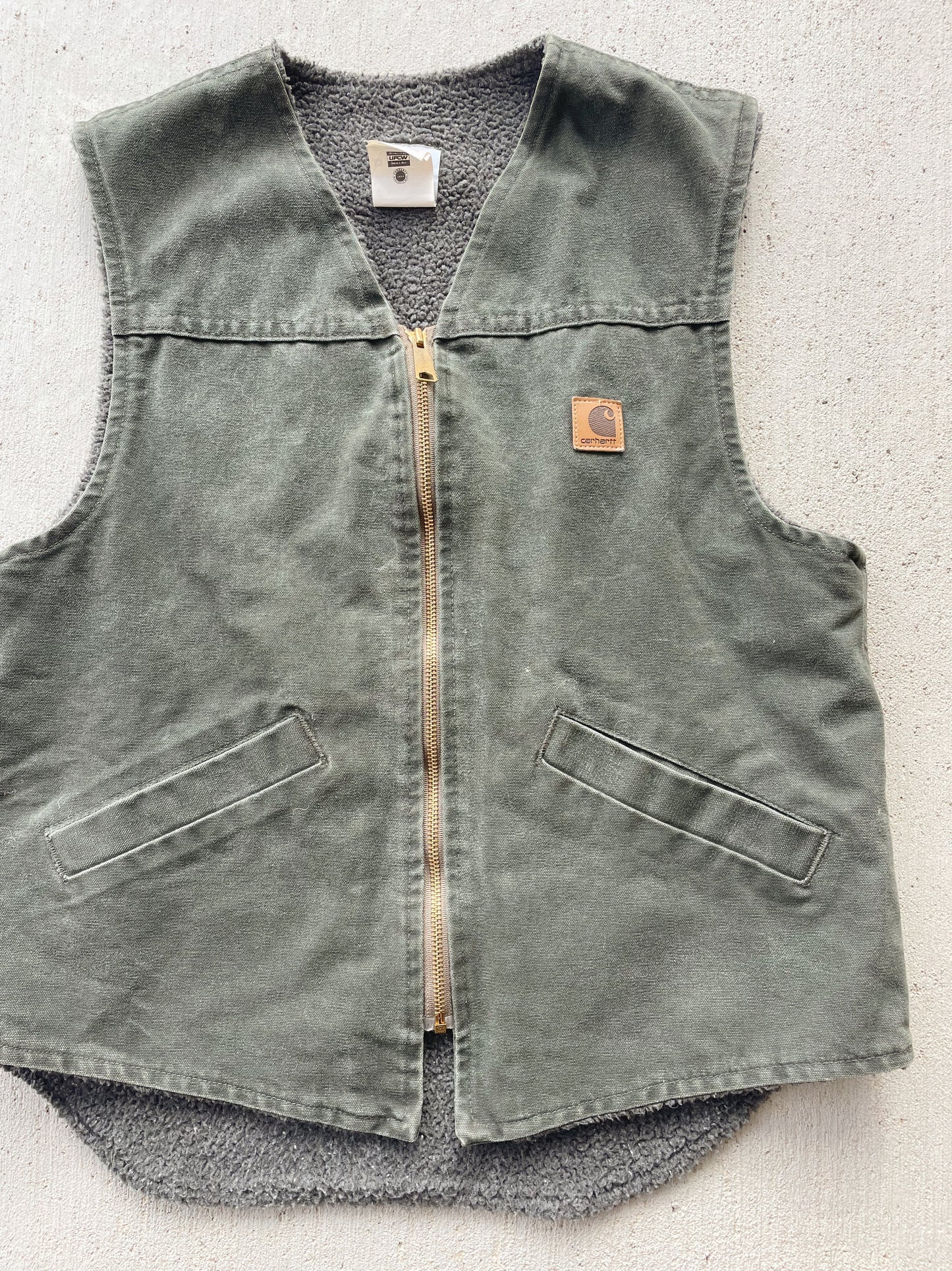Vintage Carhartt Moss Green Canvas Vest (M)
