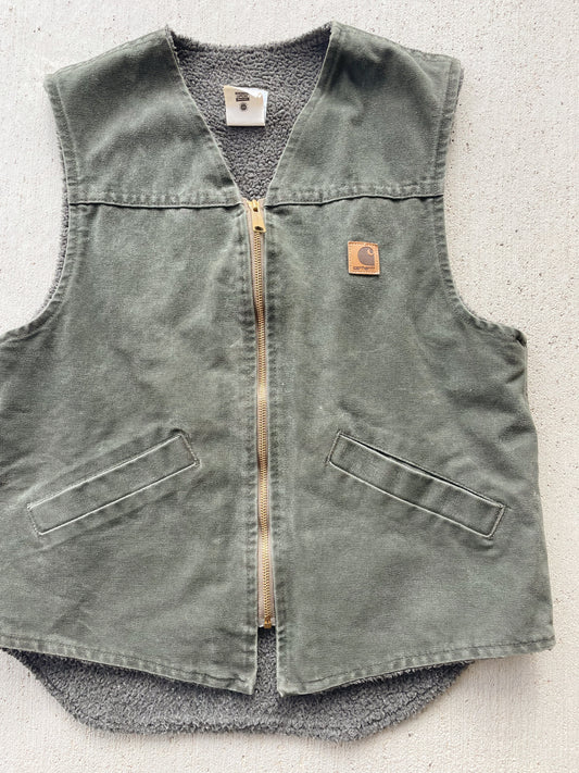 Vintage Carhartt Moss Green Canvas Vest (M)