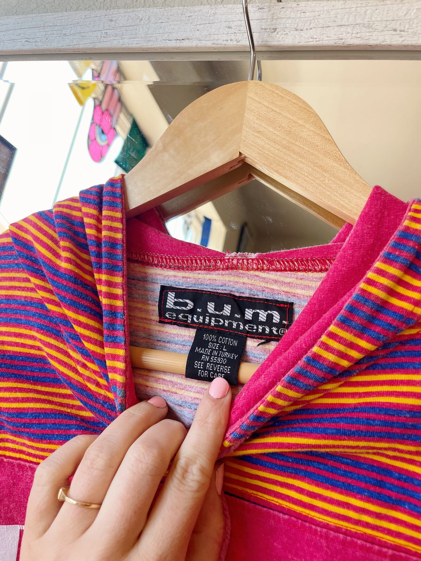 Vintage BUM Striped Hoodie (M)