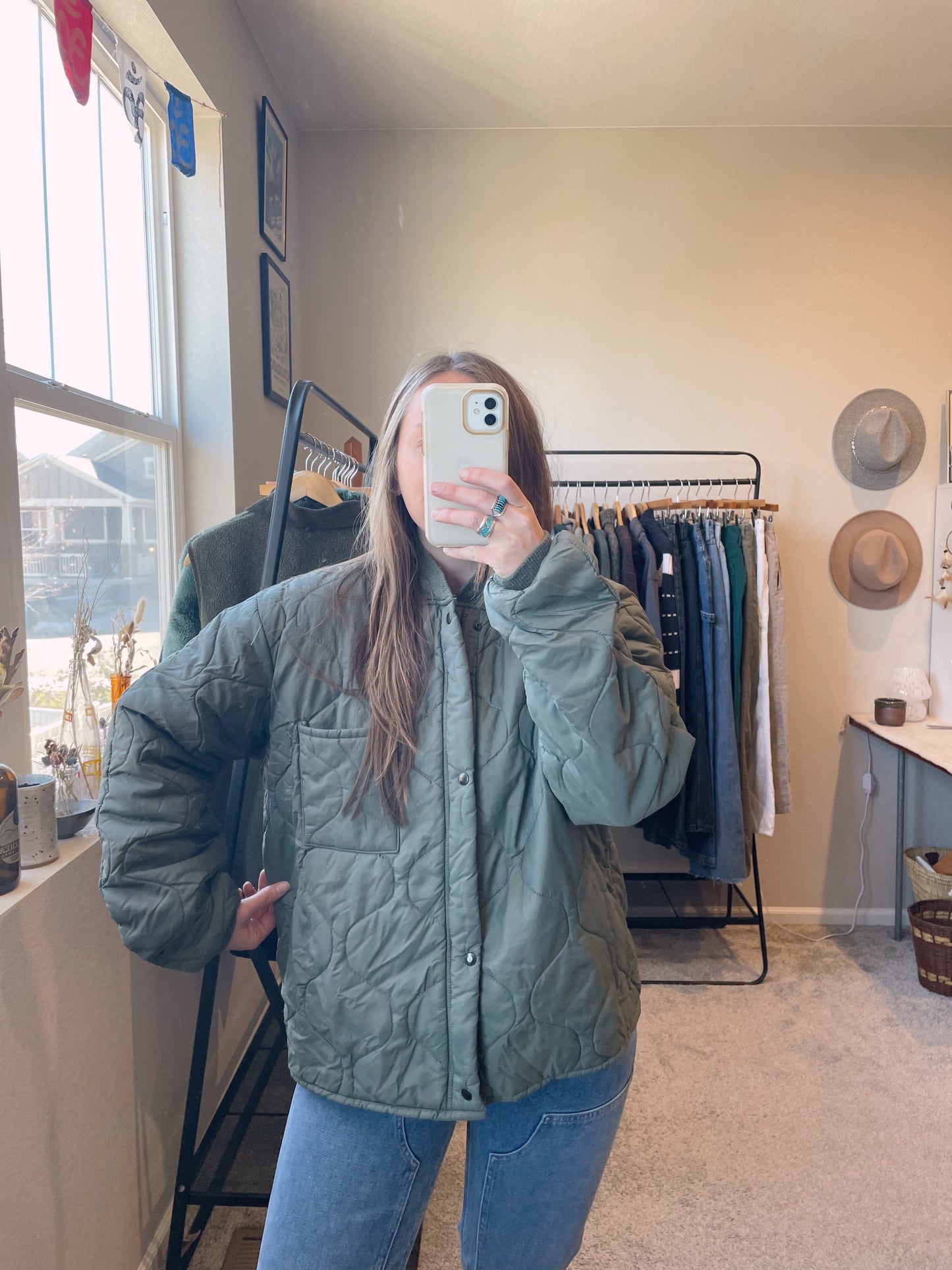 Vintage Army Puffer Jacket (XL)