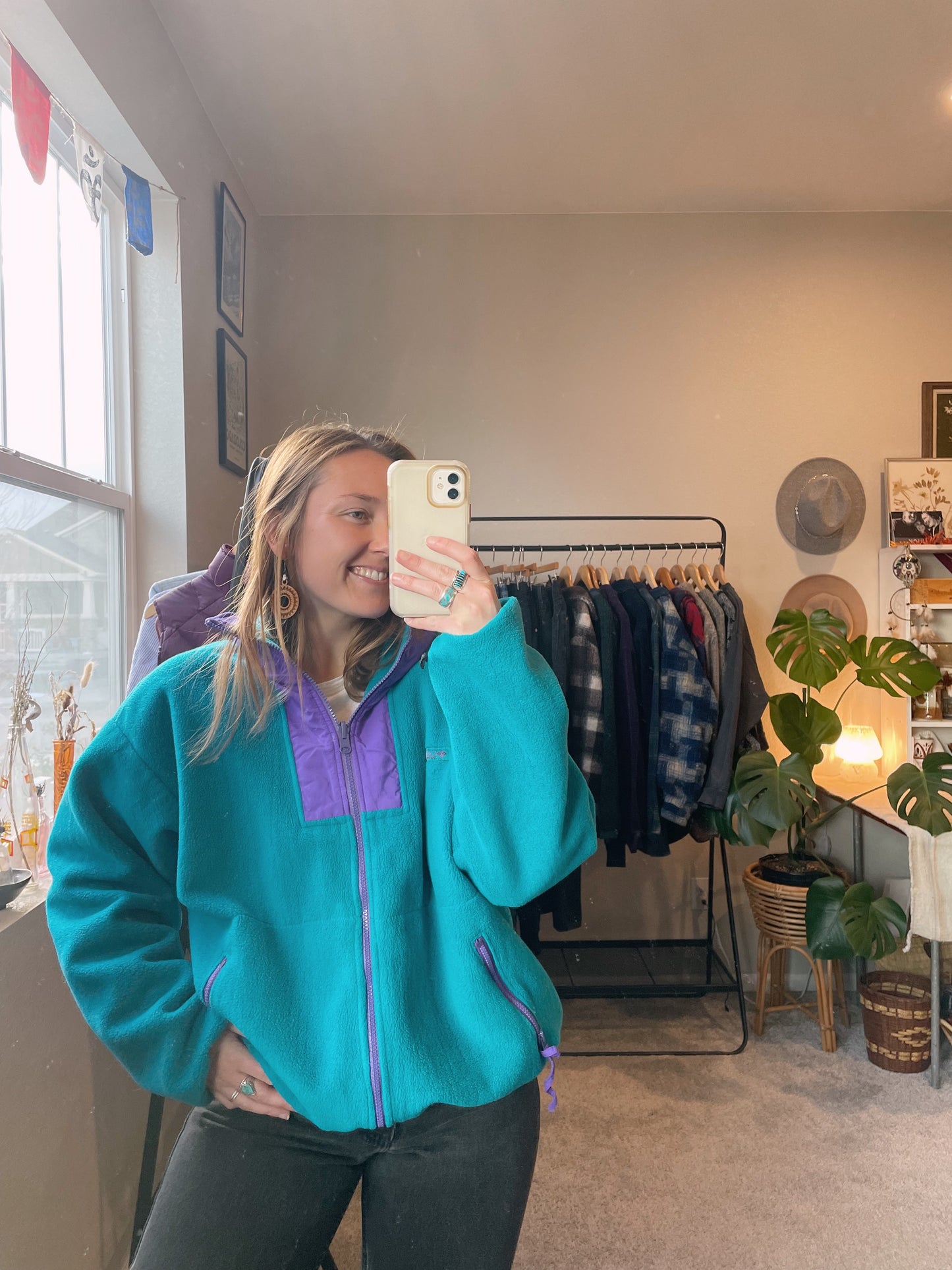 Vintage Columbia Teal Full Zip Fleece (XL)